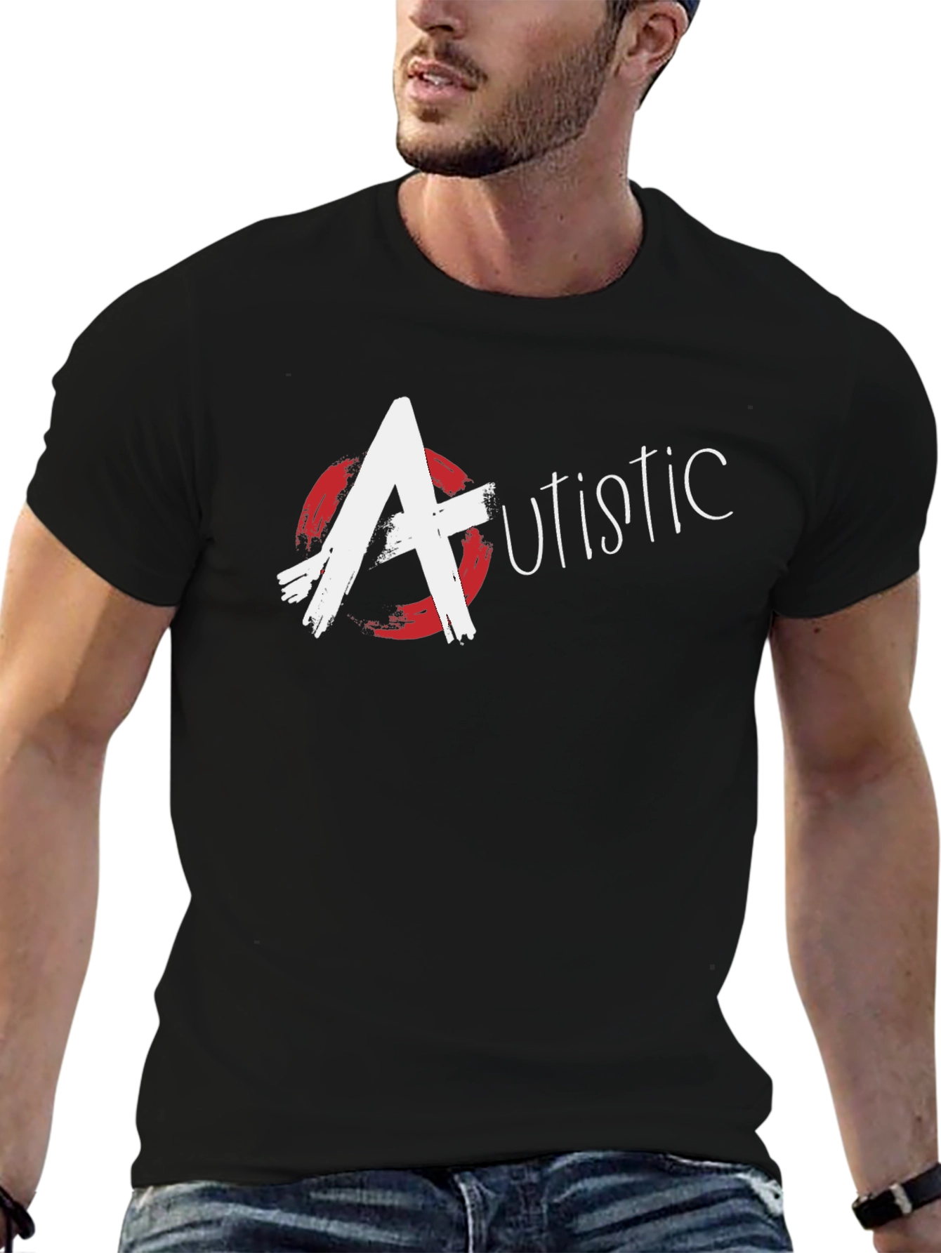Autistic Awareness Black T-Shirt - Bold Graphic Design