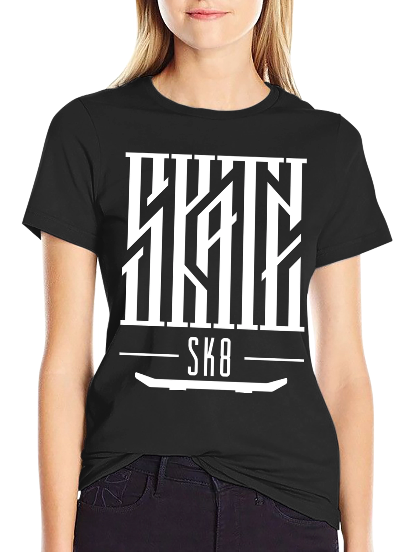 Skate SK8 Graphic Tee - Cool Skateboard Design