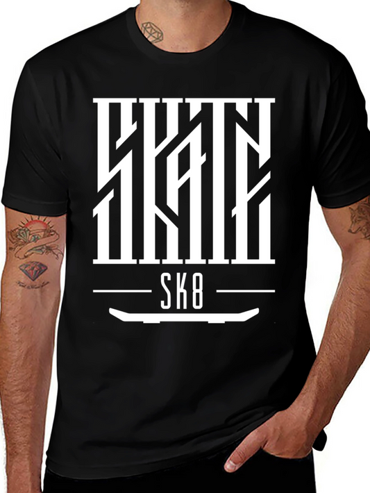 Skate SK8 Graphic Tee - Cool Skateboard Design