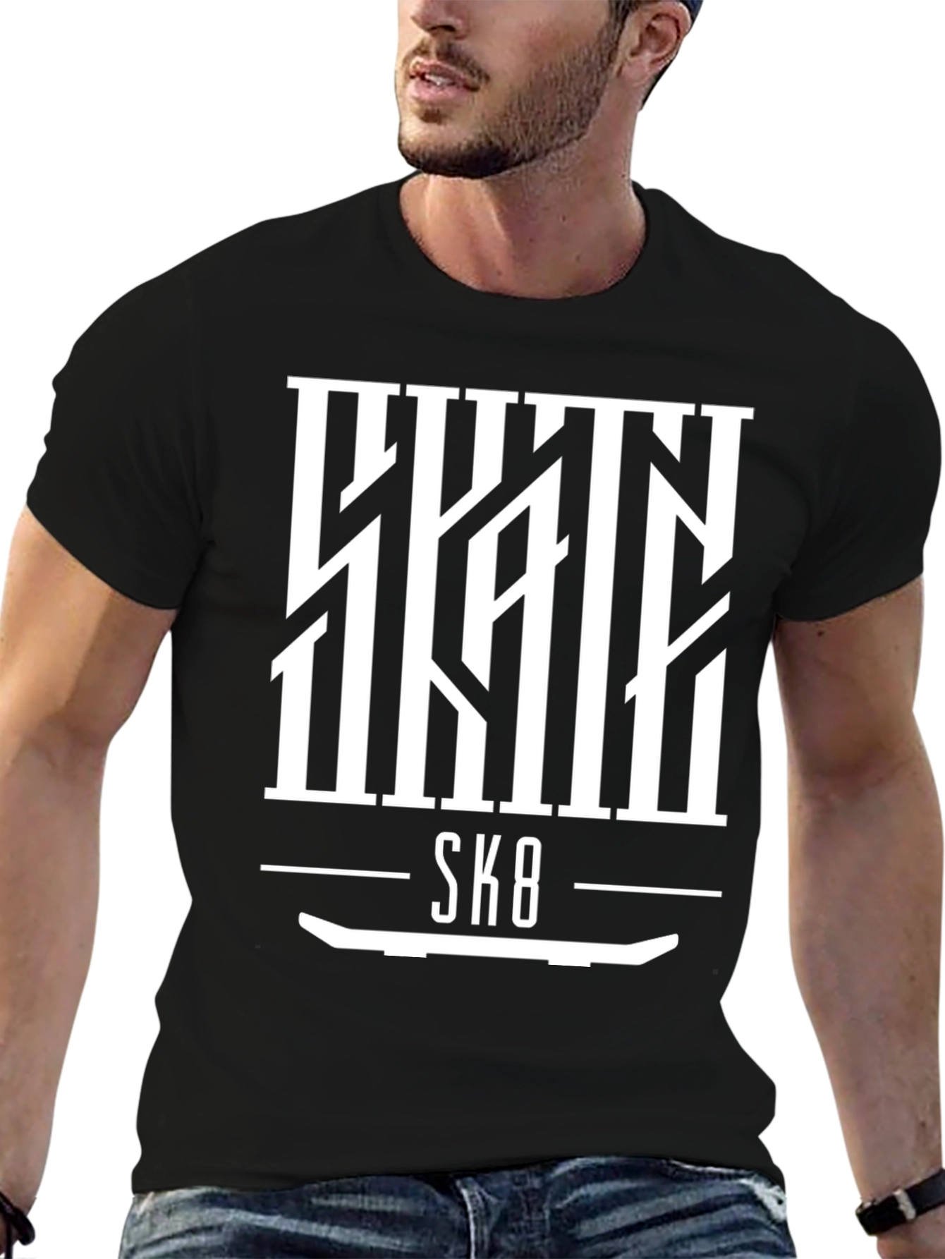 Skate SK8 Graphic Tee - Cool Skateboard Design