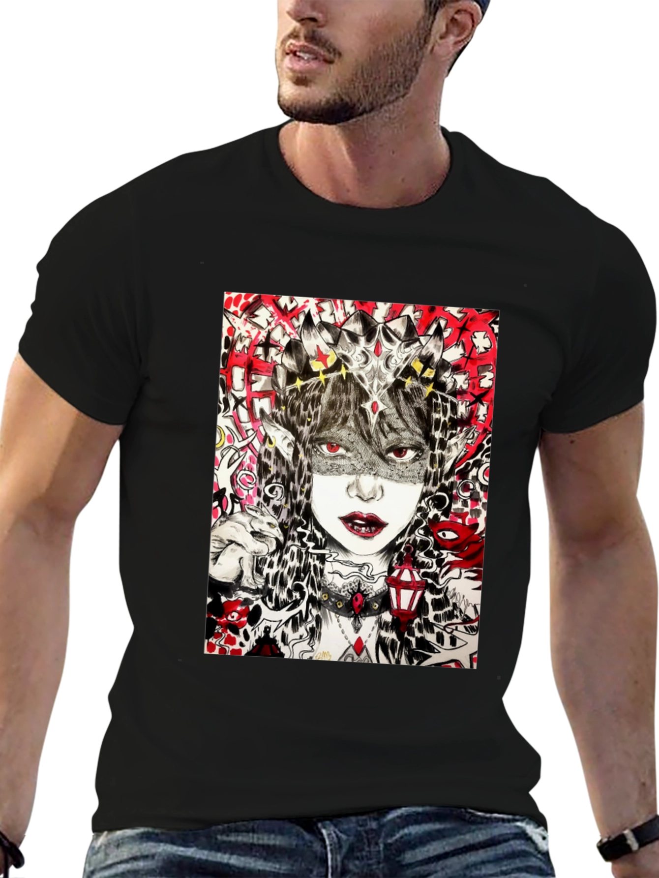 Edgy Graphic Tee - Black T-Shirt