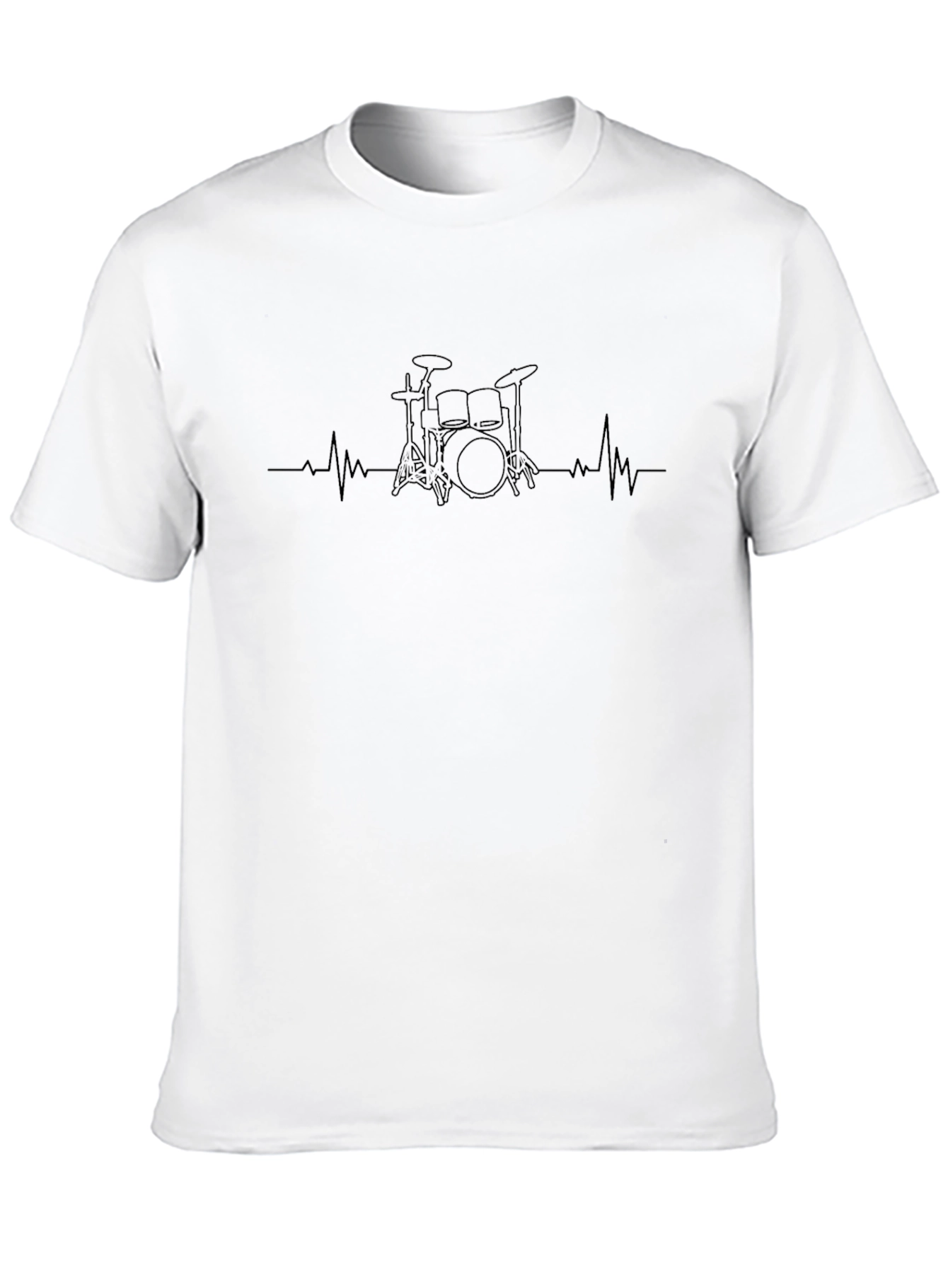 Drumset Heartbeat T-Shirt - Black