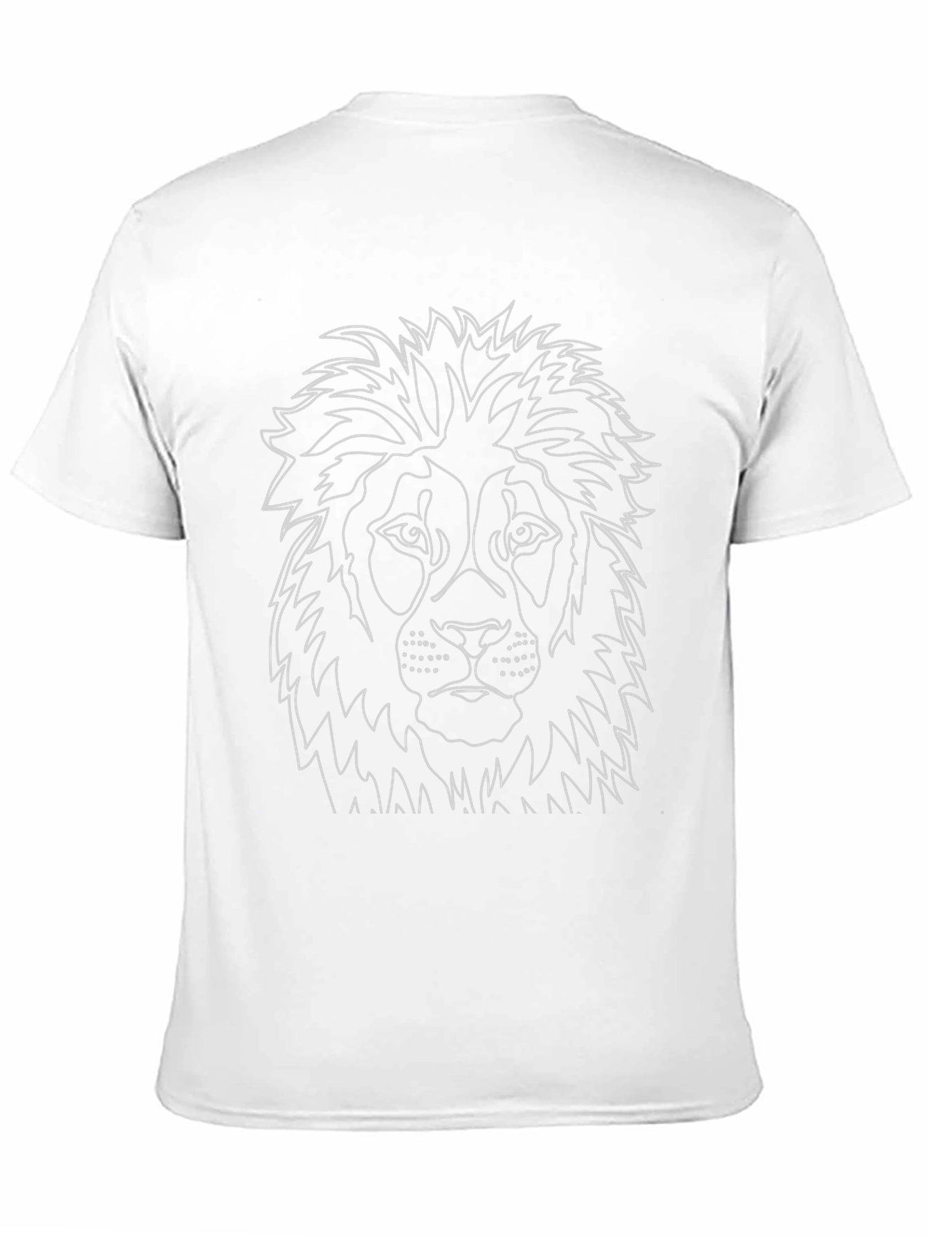 Lion Outline Graphic Tee - Black Cotton T-Shirt