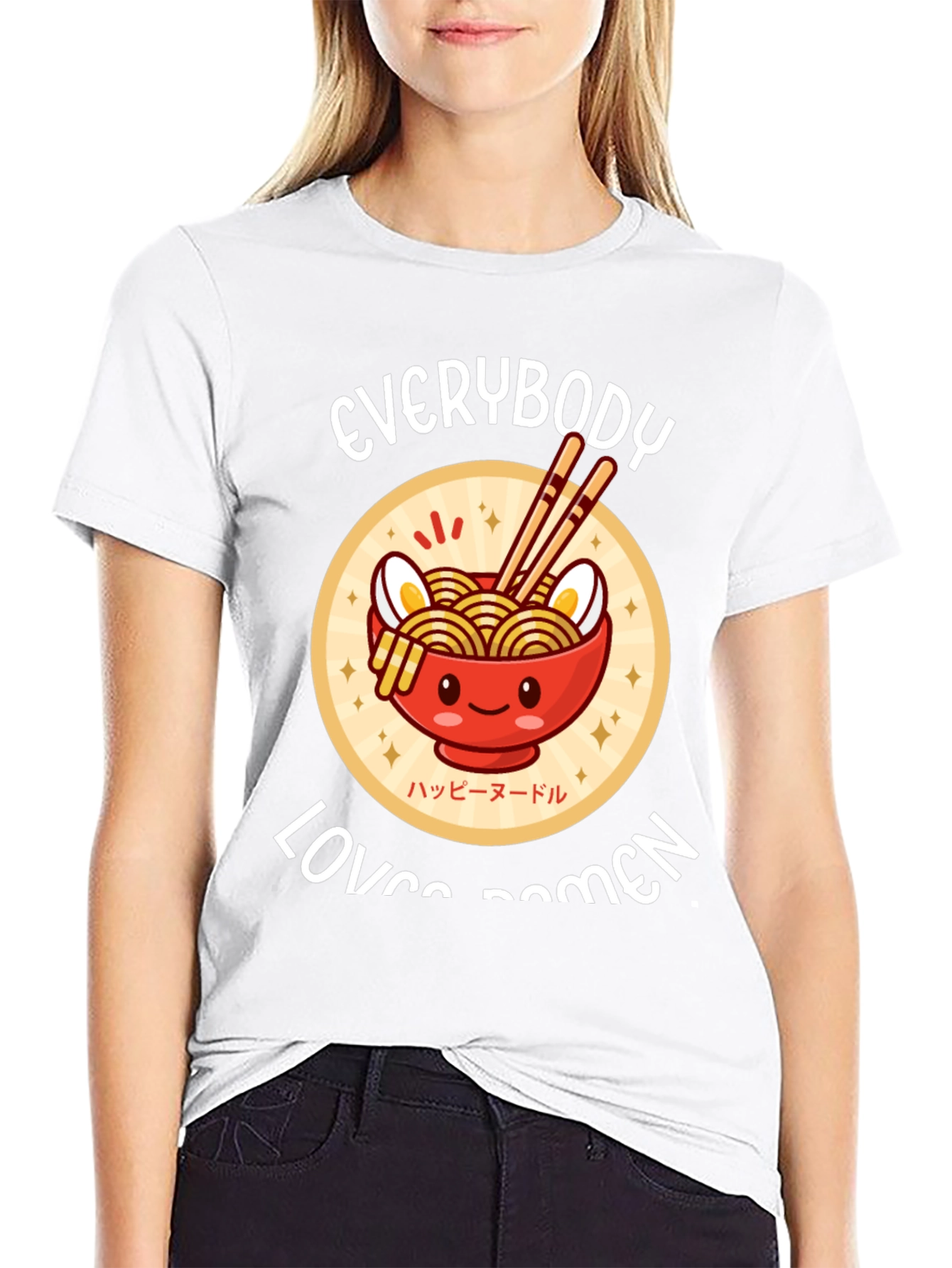 Everybody Loves Ramen Black Graphic Tee