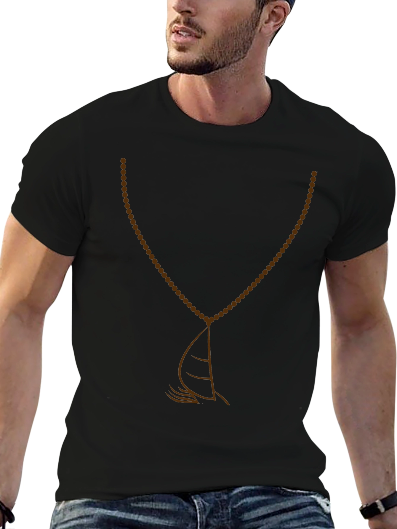 Sailboat Necklace Graphic T-Shirt