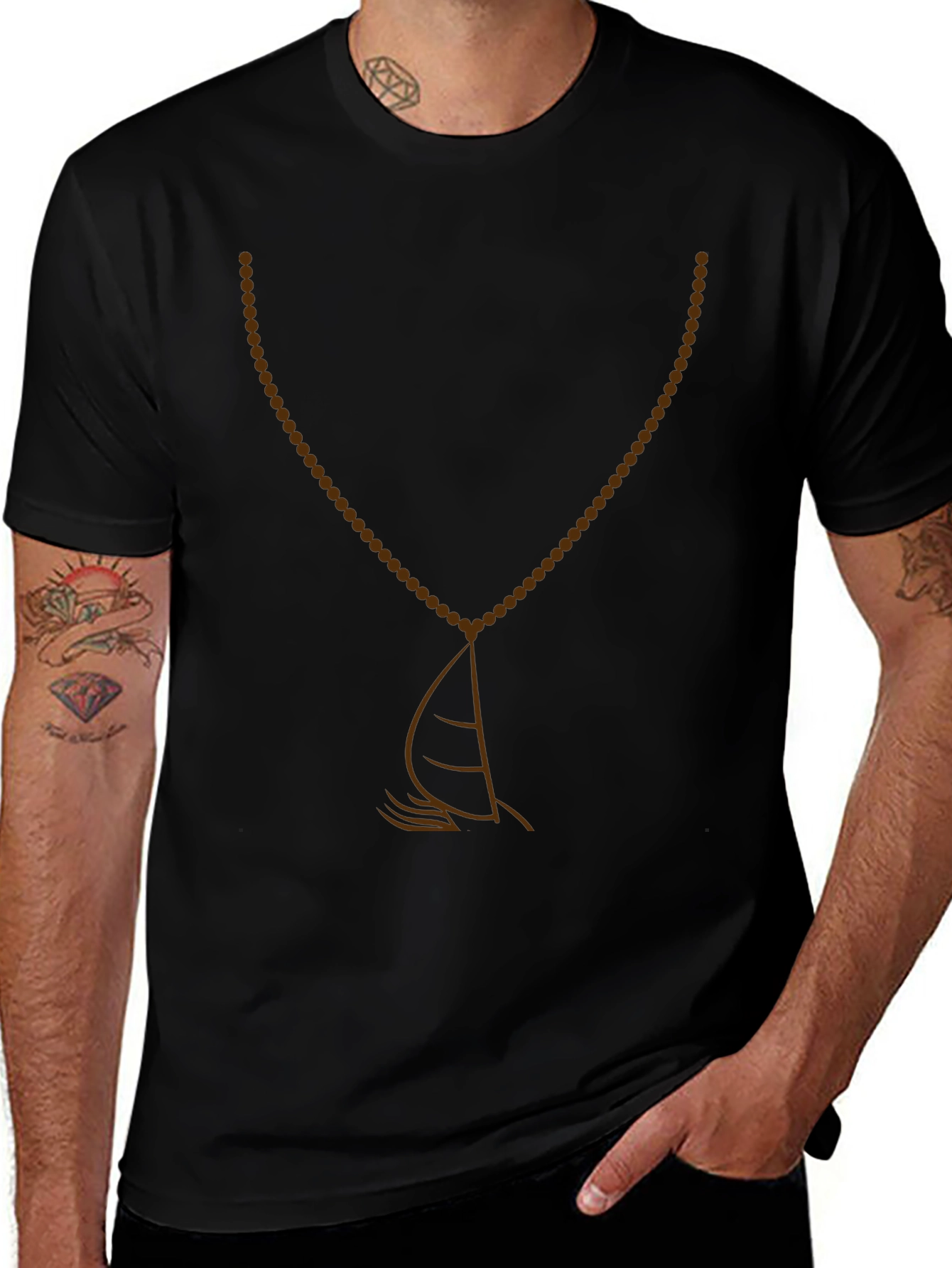 Sailboat Necklace Graphic T-Shirt