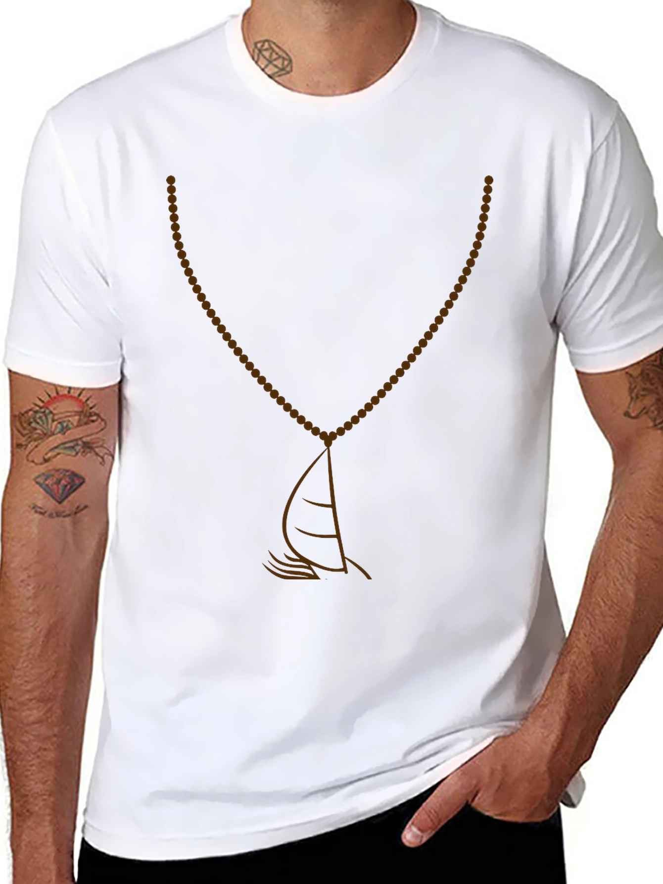 Sailboat Necklace Graphic T-Shirt