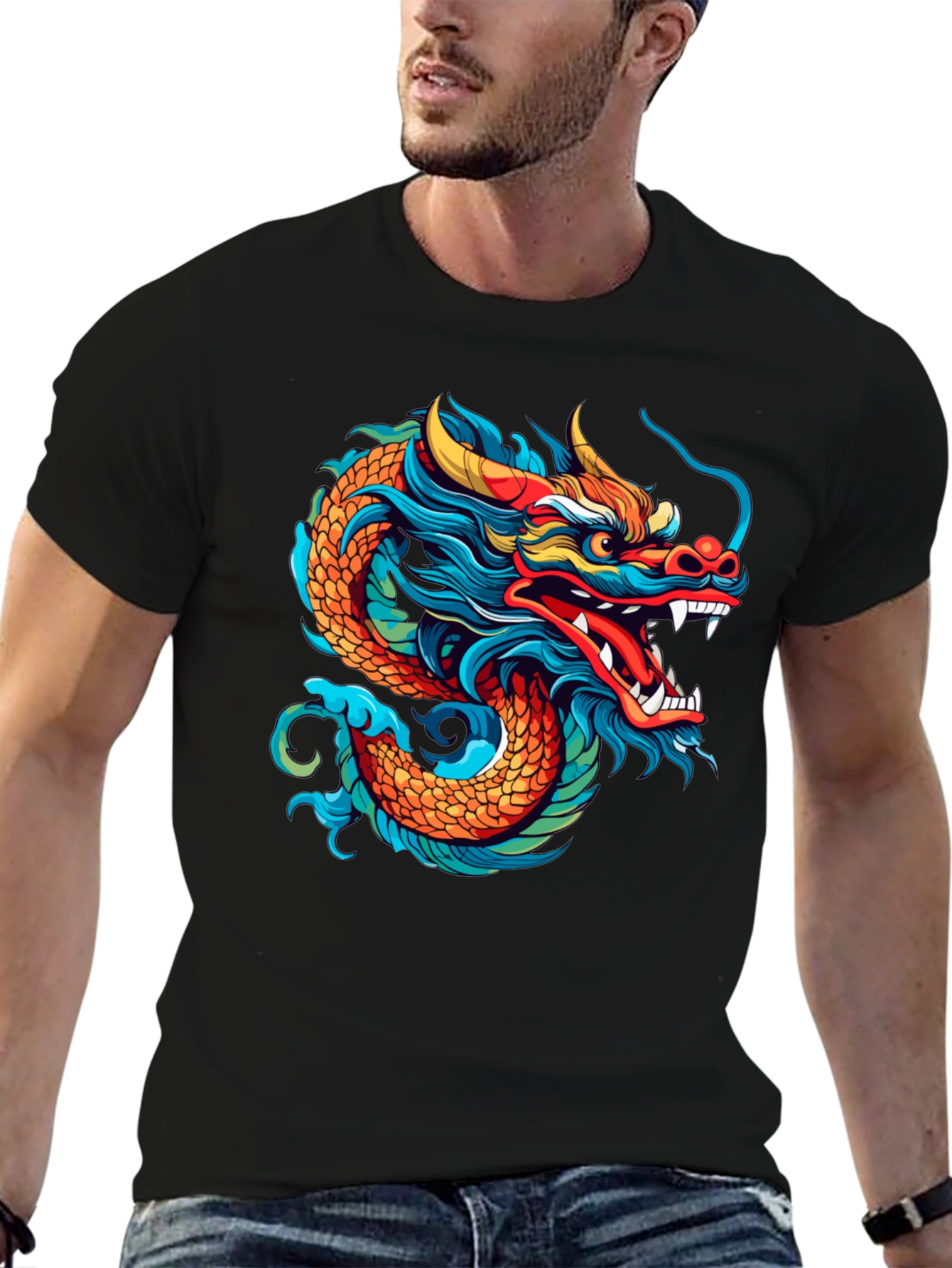 Dragon Graphic Tee - Mens Black T-Shirt
