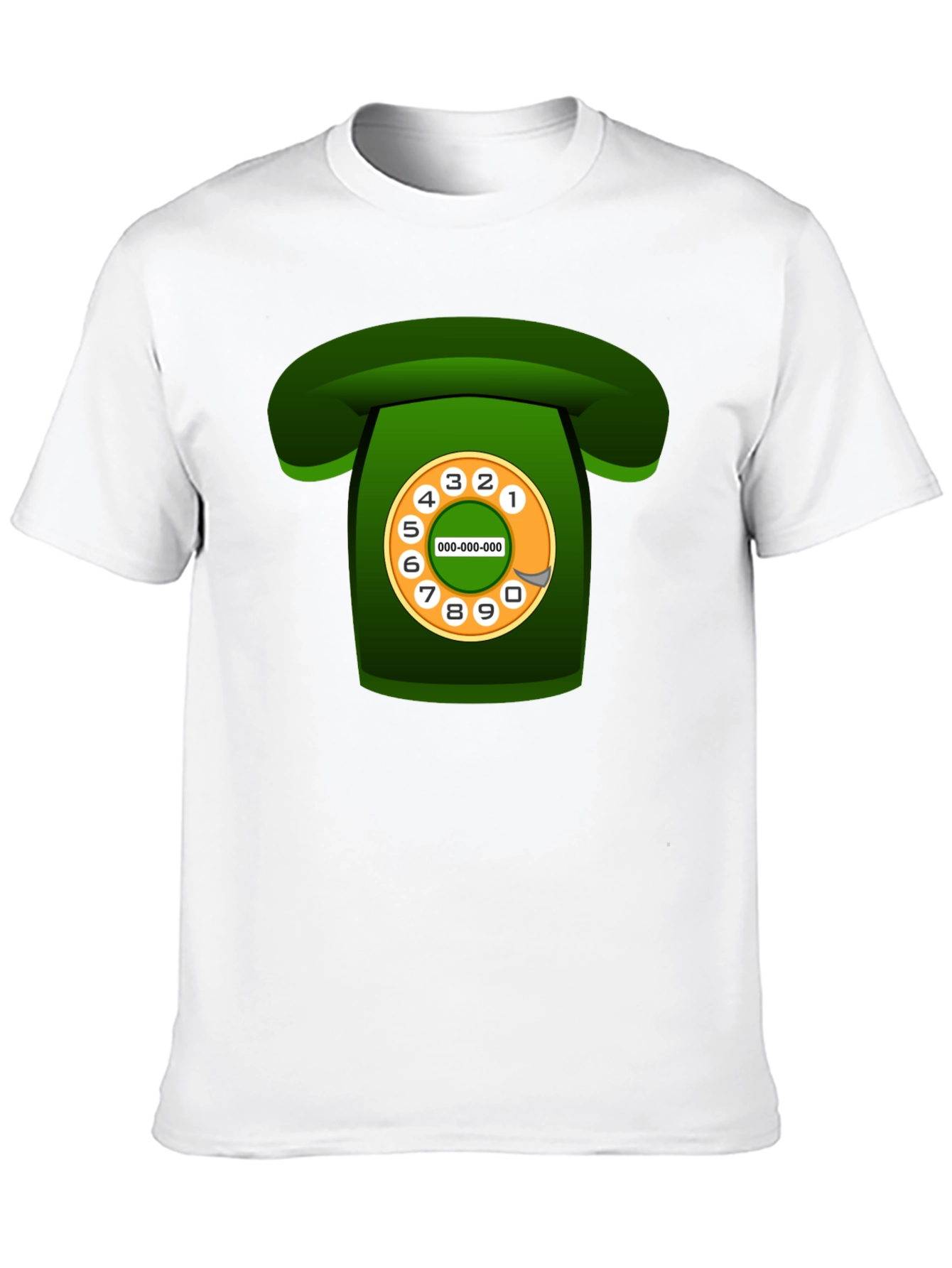 Retro Rotary Phone Graphic T-Shirt - Black