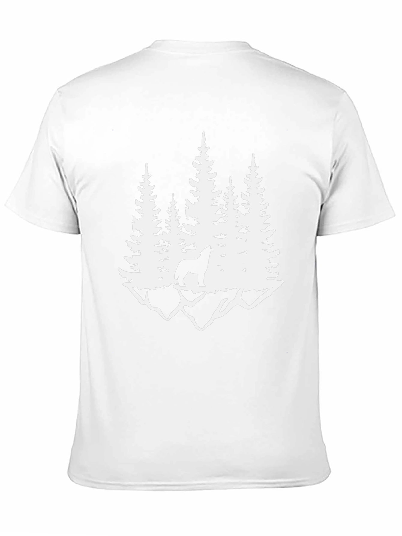 Wolf Howling at Moon in Forest Graphic Tee