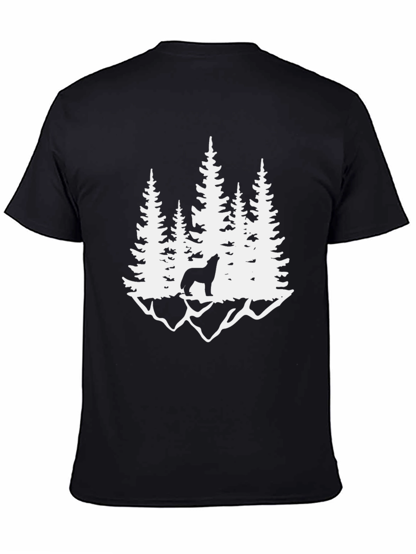 Wolf Howling at Moon in Forest Graphic Tee