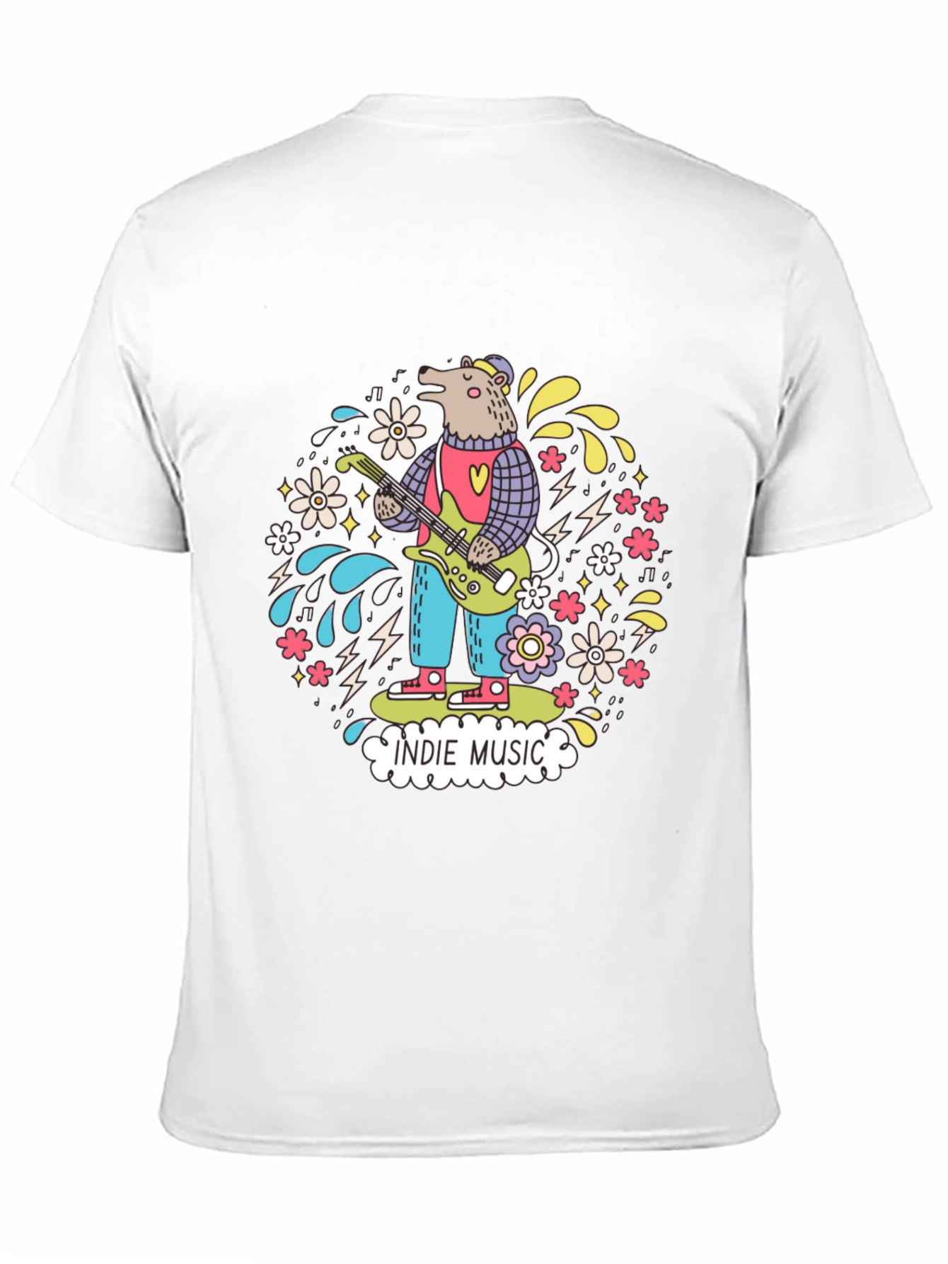 Indie Music Bear Graphic T-Shirt