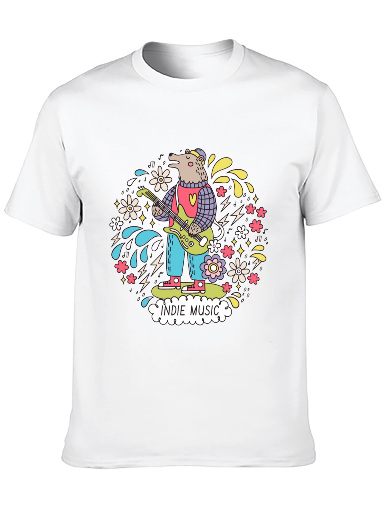 Indie Music Bear Graphic T-Shirt