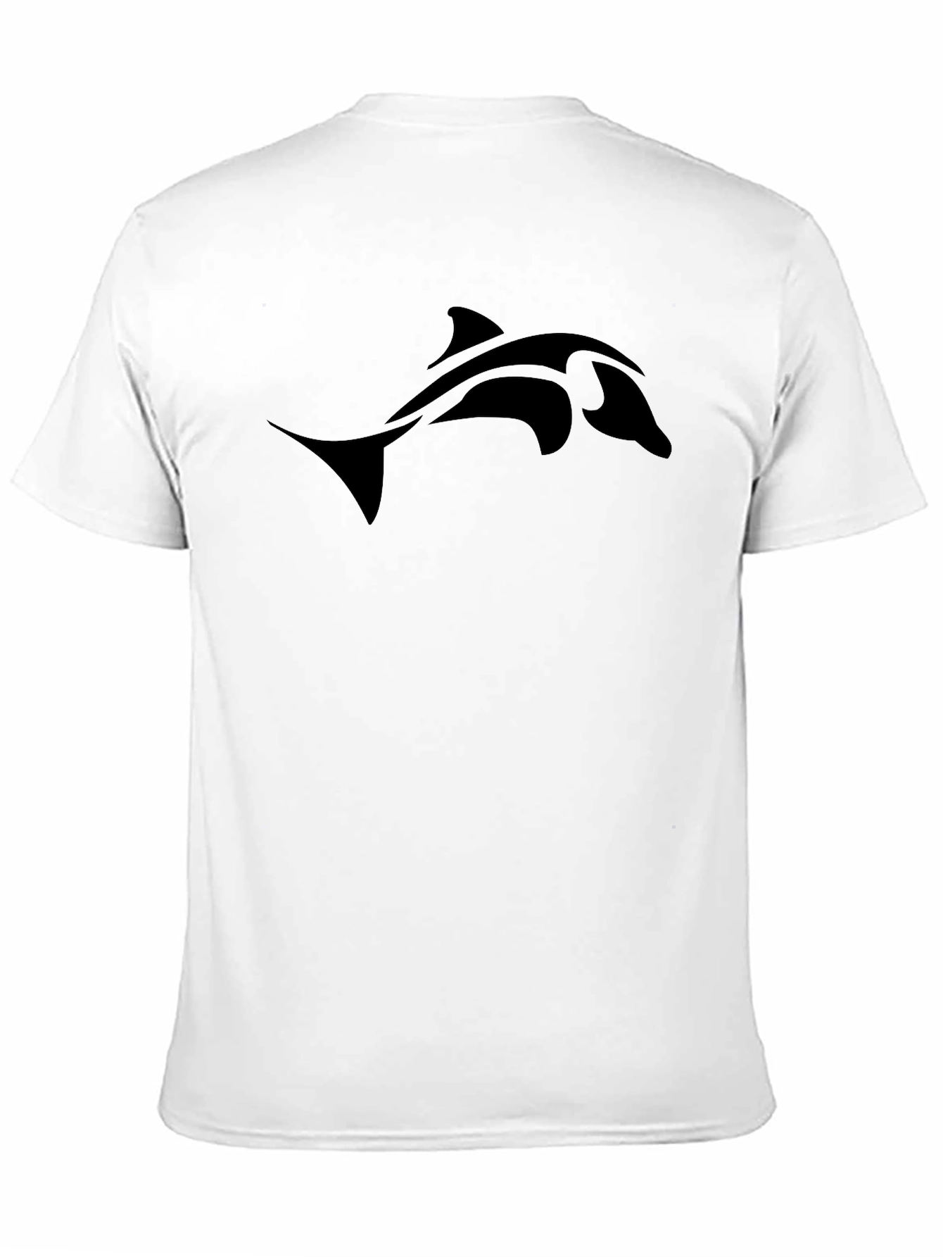 Mens Black T-Shirt with Dolphin Graphic