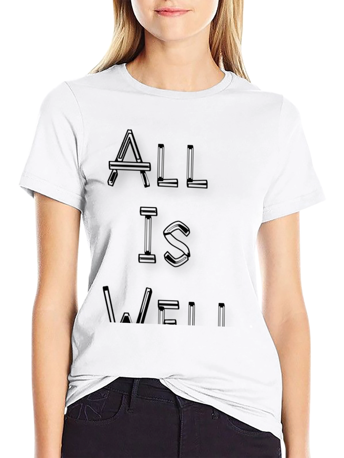 All is Well Black Graphic Tee
