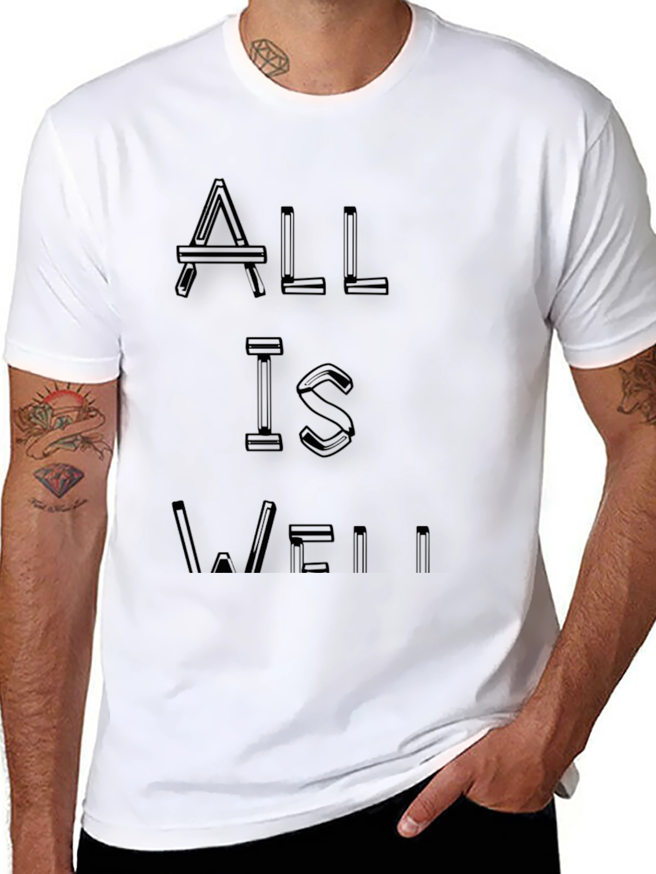 All is Well Black Graphic Tee