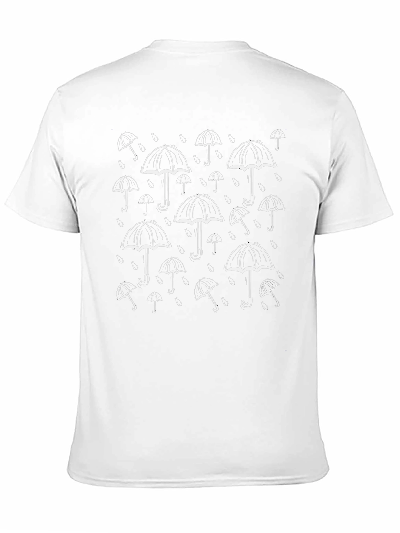 Stylish Black Umbrella Pattern Tee