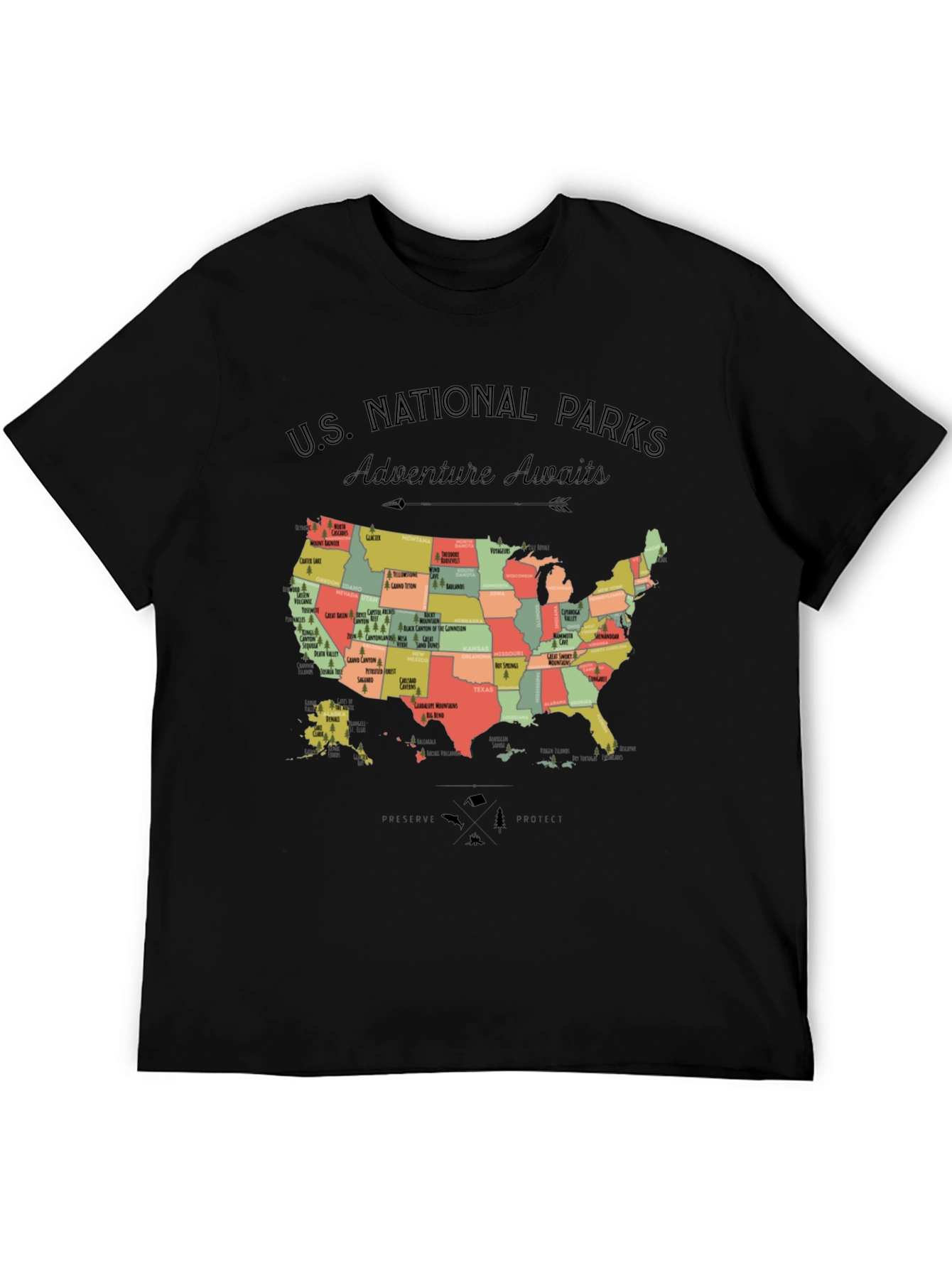 US National Parks Adventure Awaits T-Shirt