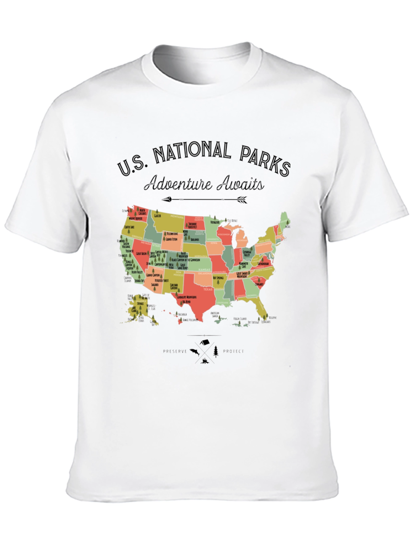 US National Parks Adventure Awaits T-Shirt