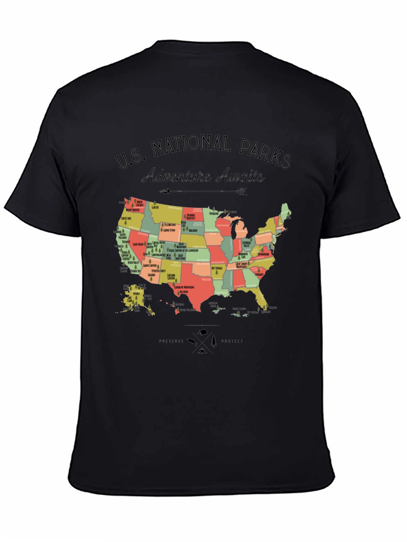 US National Parks Adventure Awaits T-Shirt