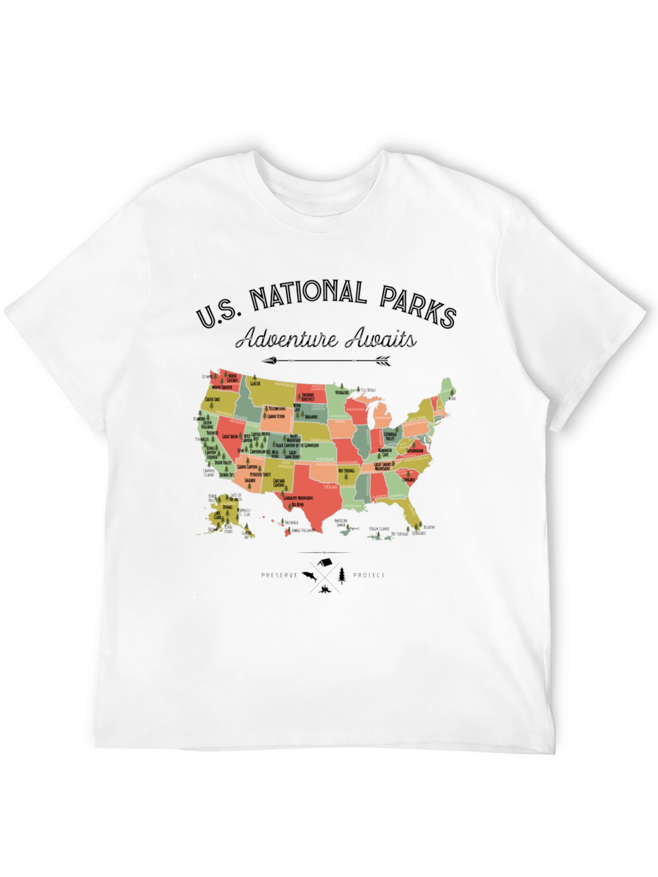 US National Parks Adventure Awaits T-Shirt