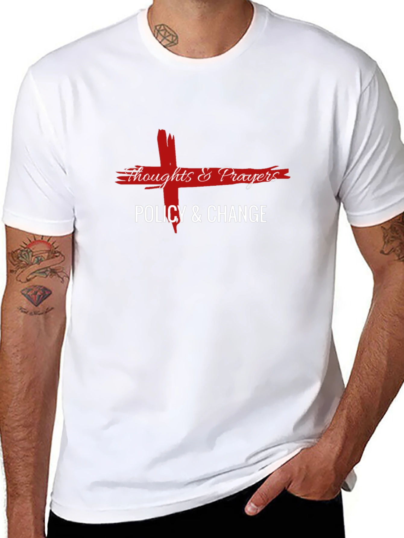 Thoughts & Prayers Policy & Change Black T-Shirt
