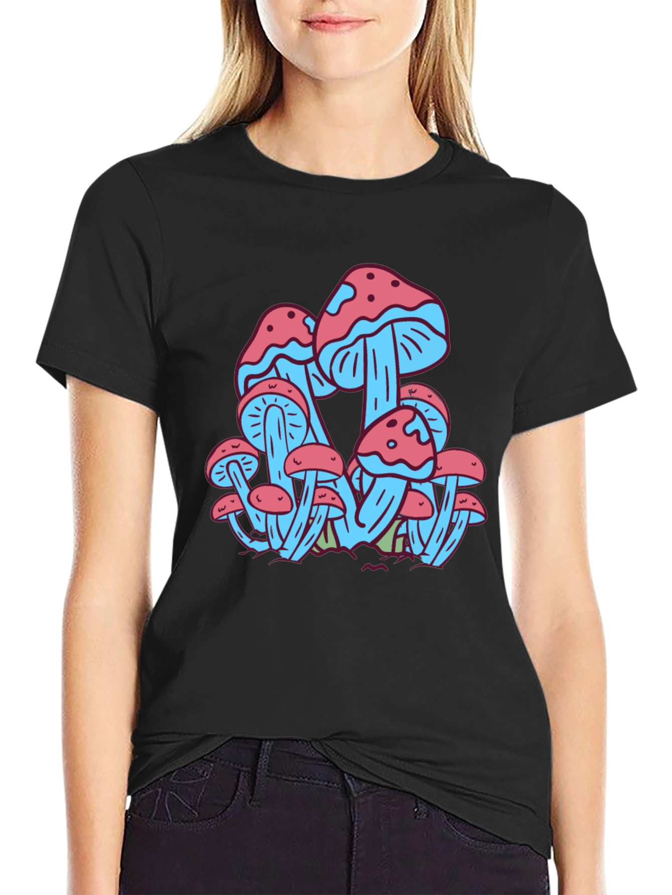 Mushroom Print Tee - Funky Graphic T-Shirt