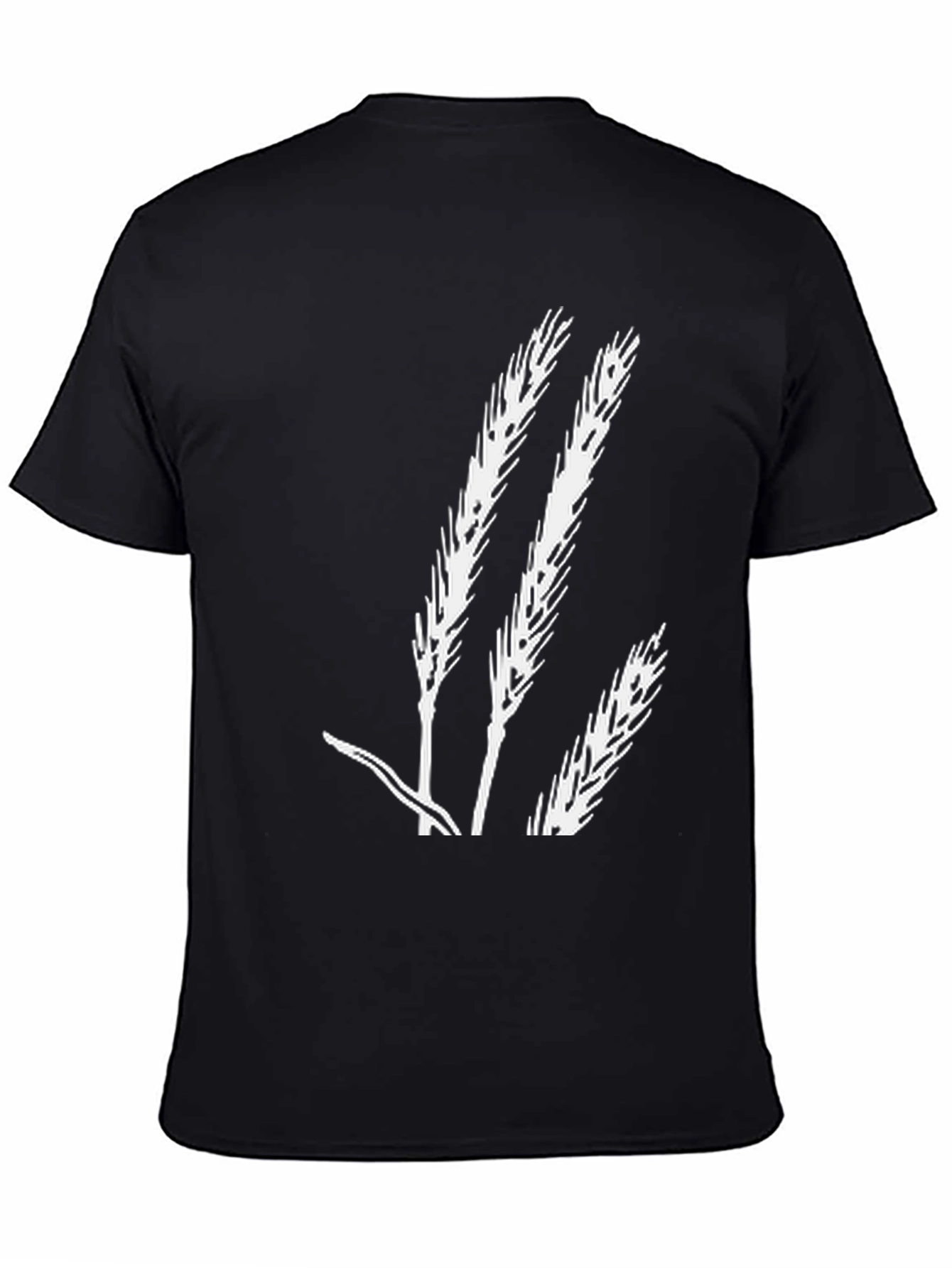 Wheat Stalk Graphic Tee - Black Cotton T-Shirt