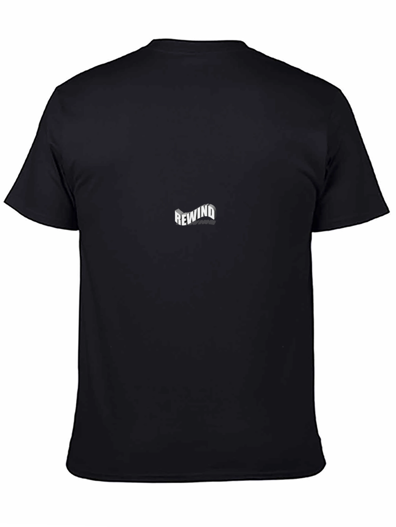 Rewind Graphic Black T-Shirt - Modern Design