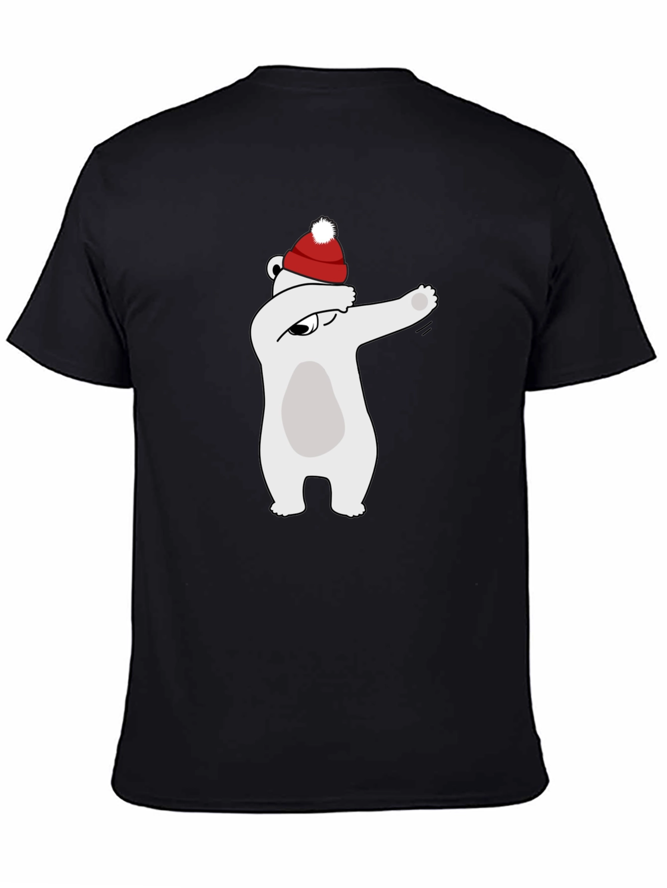Dabbing Polar Bear Santa Hat Graphic Tee