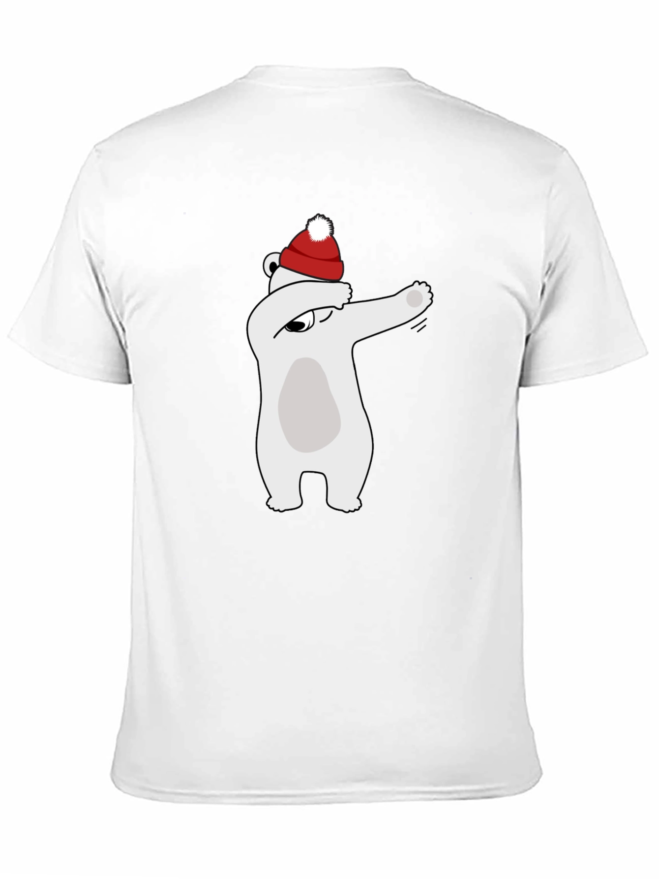 Dabbing Polar Bear Santa Hat Graphic Tee