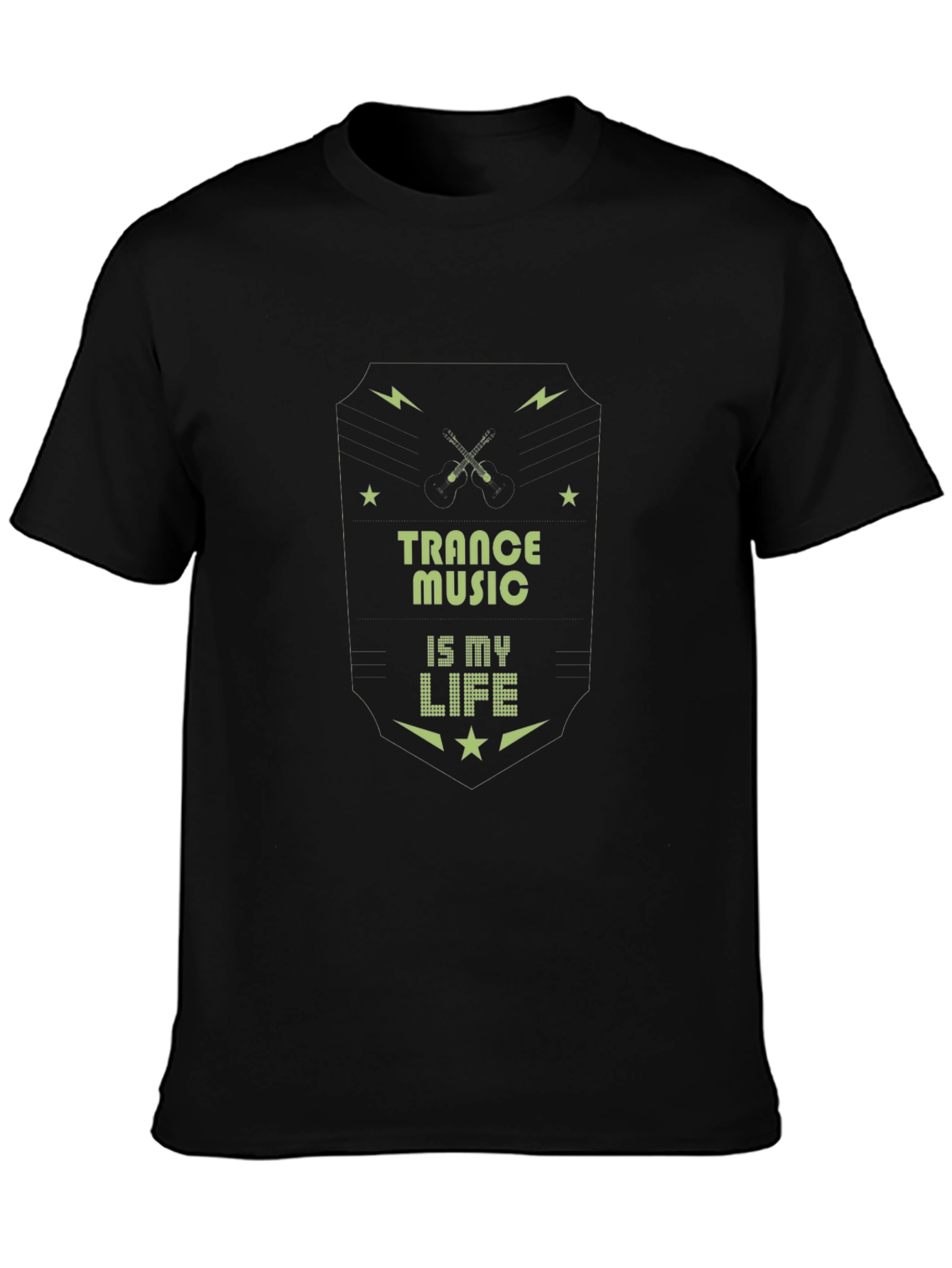 Trance Music Is My Life Black Graphic Tee