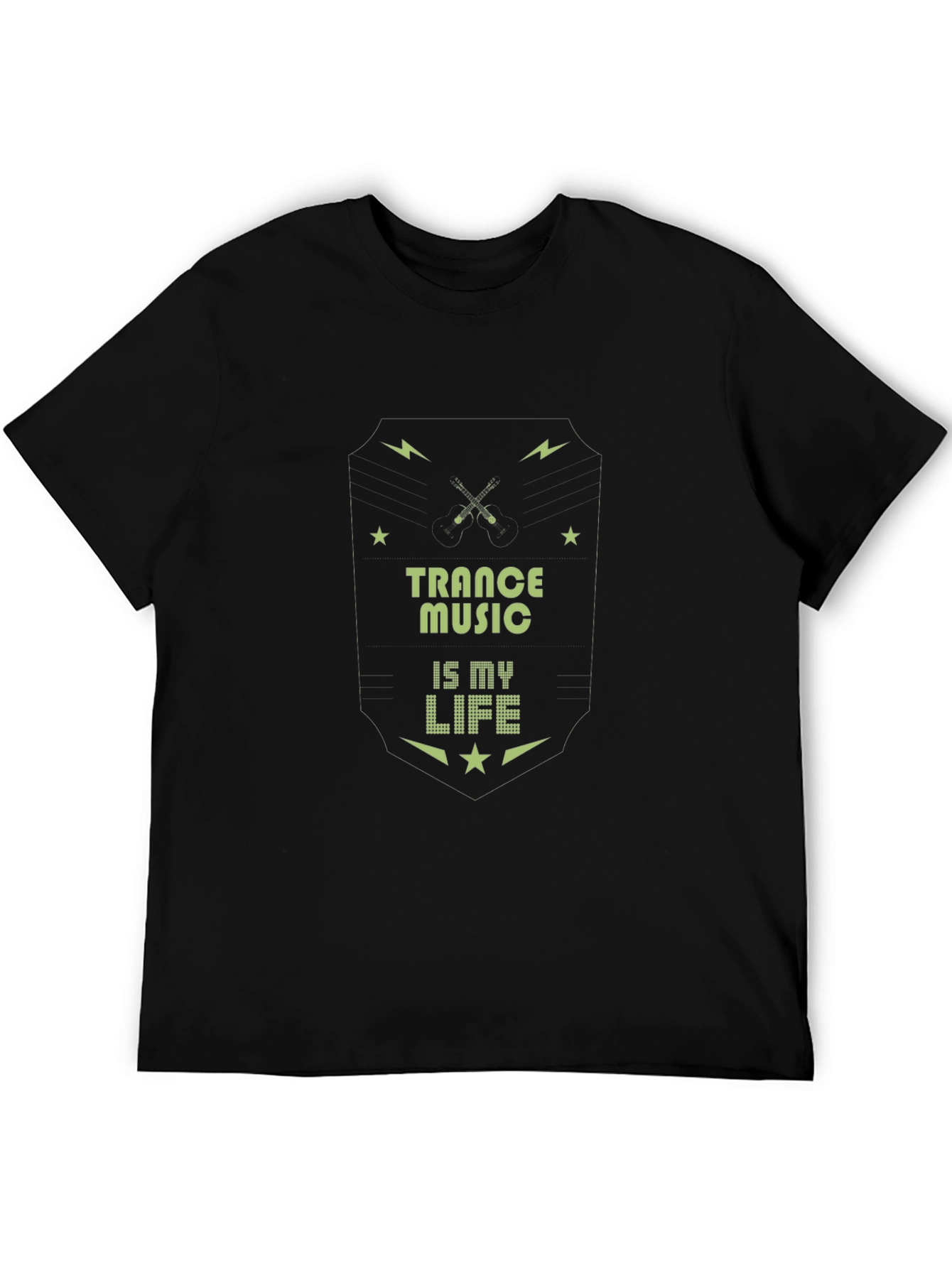 Trance Music Is My Life Black Graphic Tee
