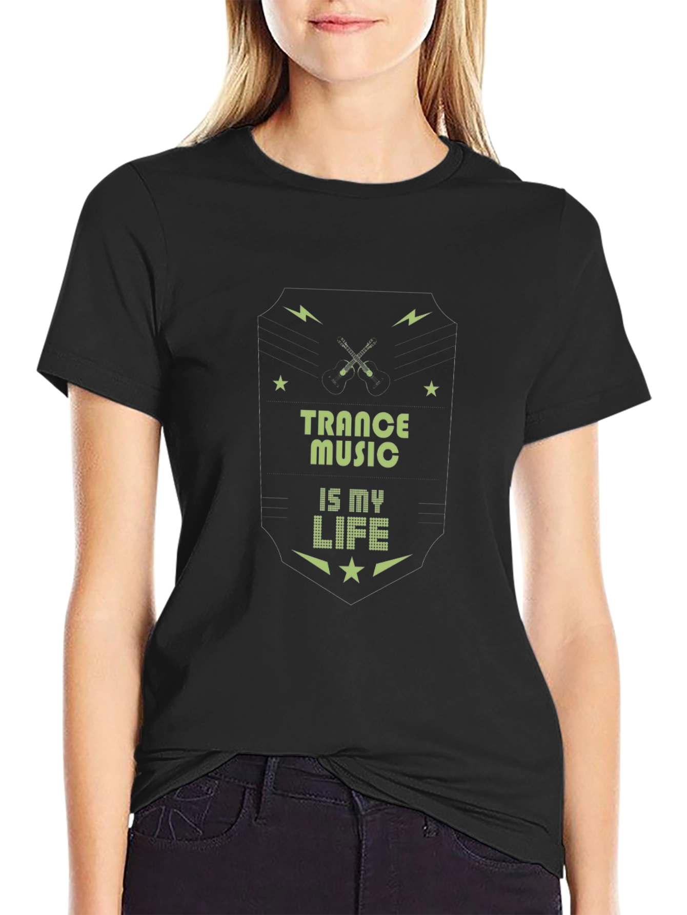 Trance Music Is My Life Black Graphic Tee
