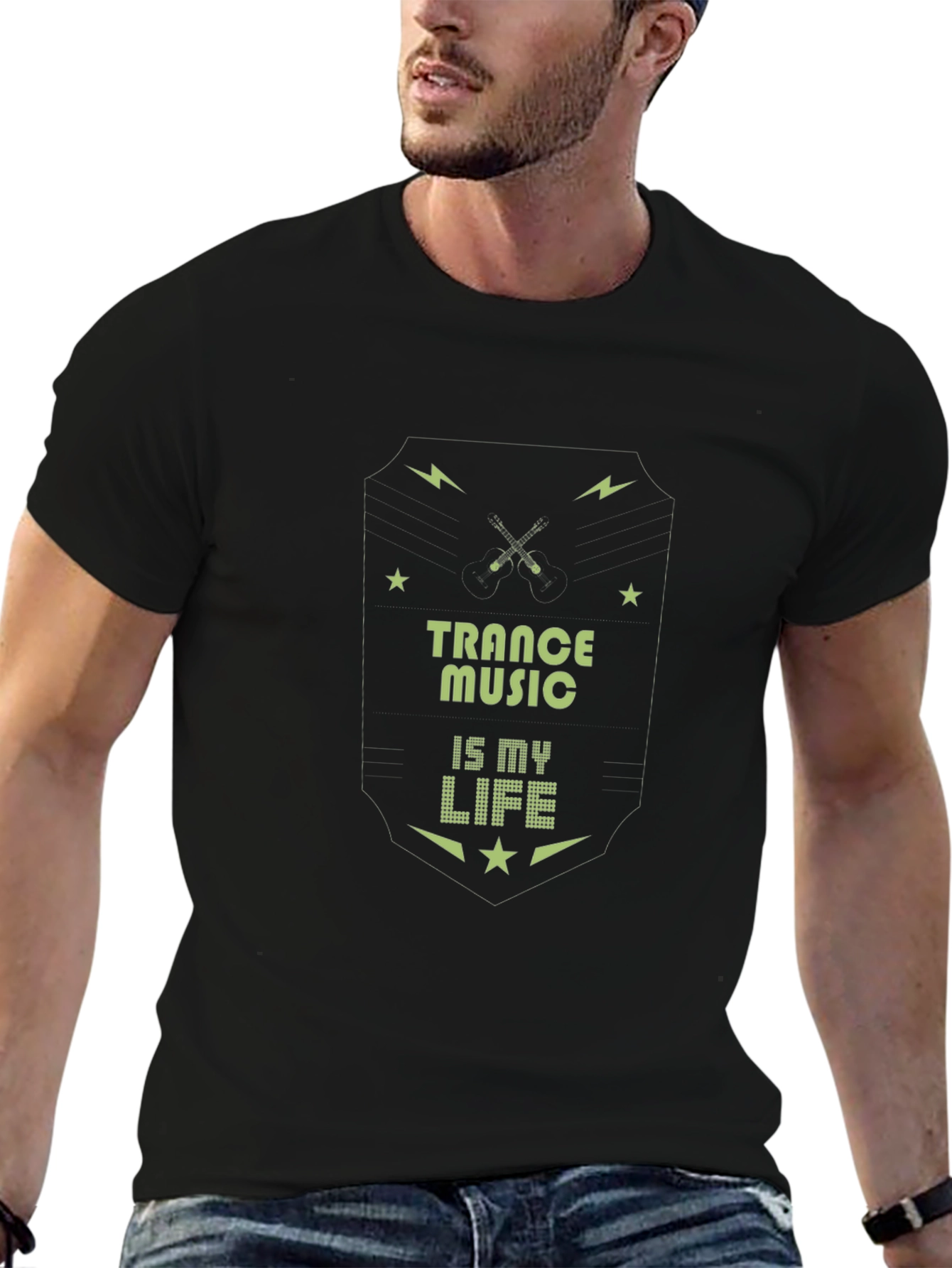 Trance Music Is My Life Black Graphic Tee