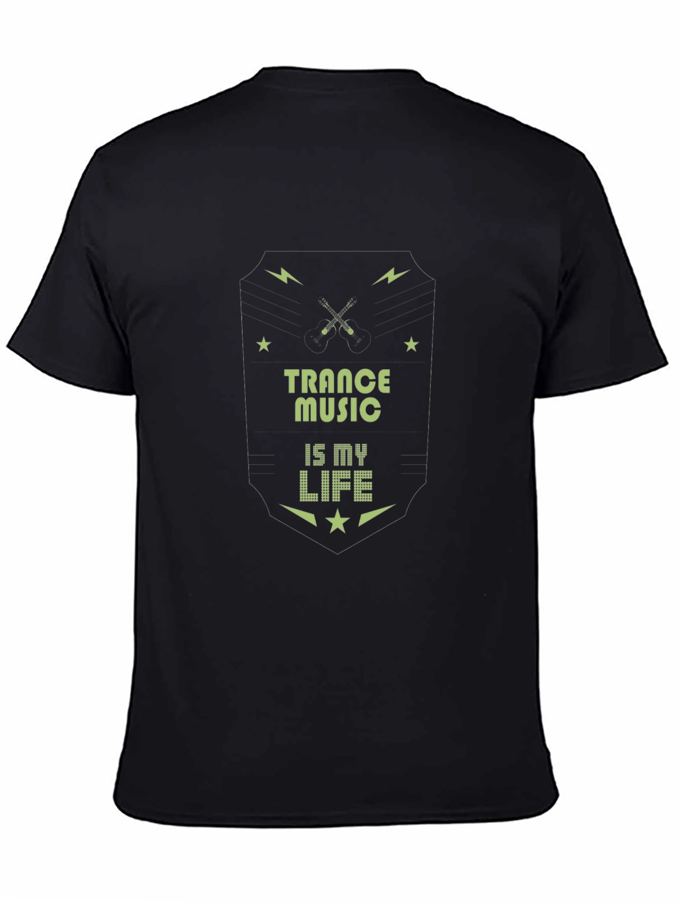 Trance Music Is My Life Black Graphic Tee