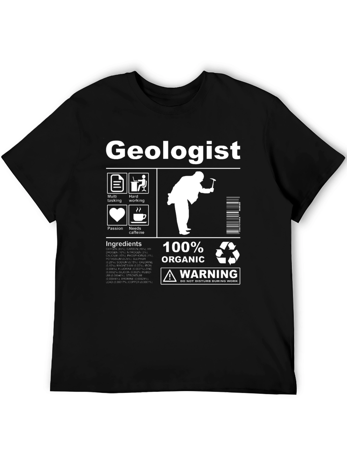 Geologist 100% Organic Graphic T-Shirt