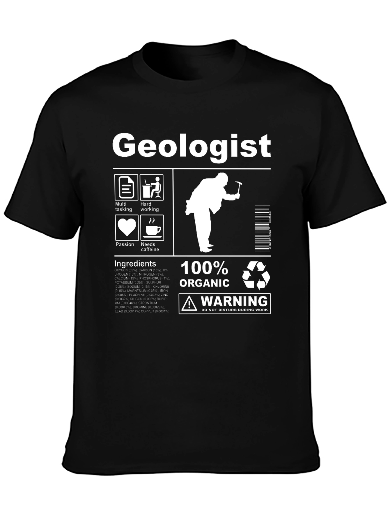 Geologist 100% Organic Graphic T-Shirt
