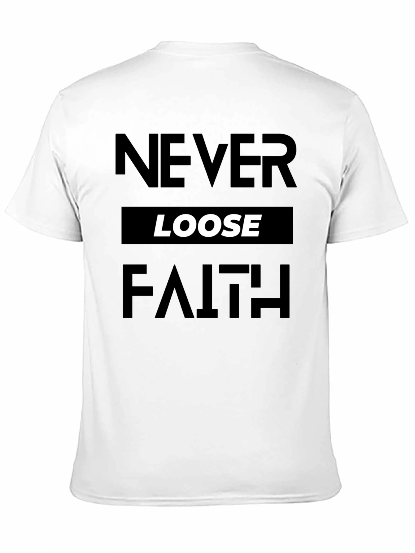 Never Loose Faith Graphic Print Black T-Shirt