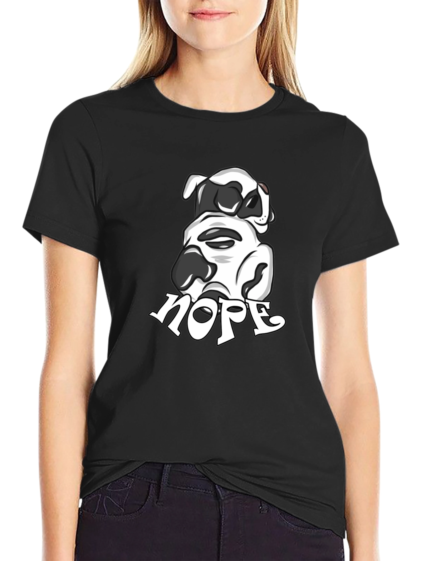 Nope Dog Graphic Tee - Soft Cotton Comfort