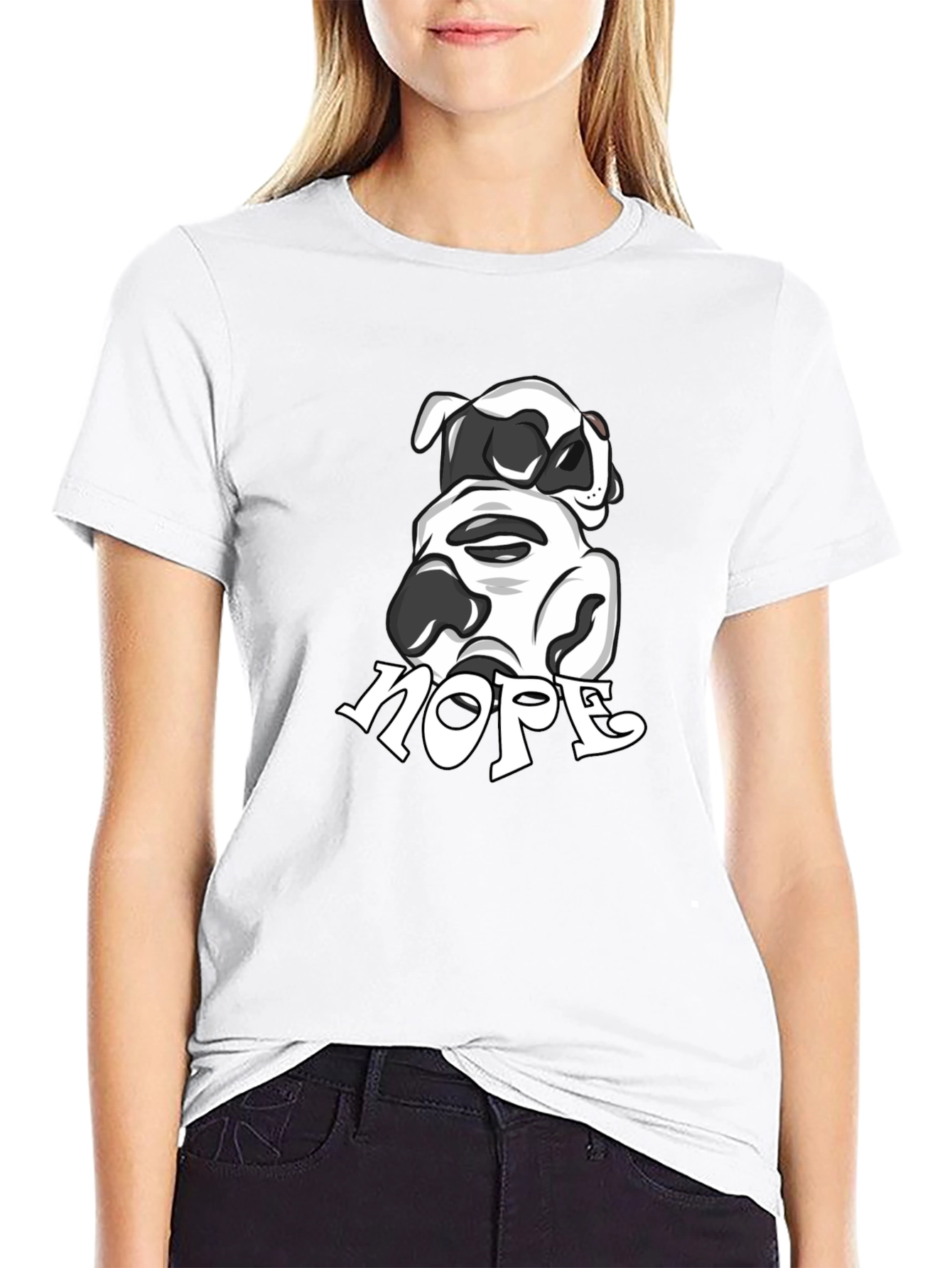 Nope Dog Graphic Tee - Soft Cotton Comfort