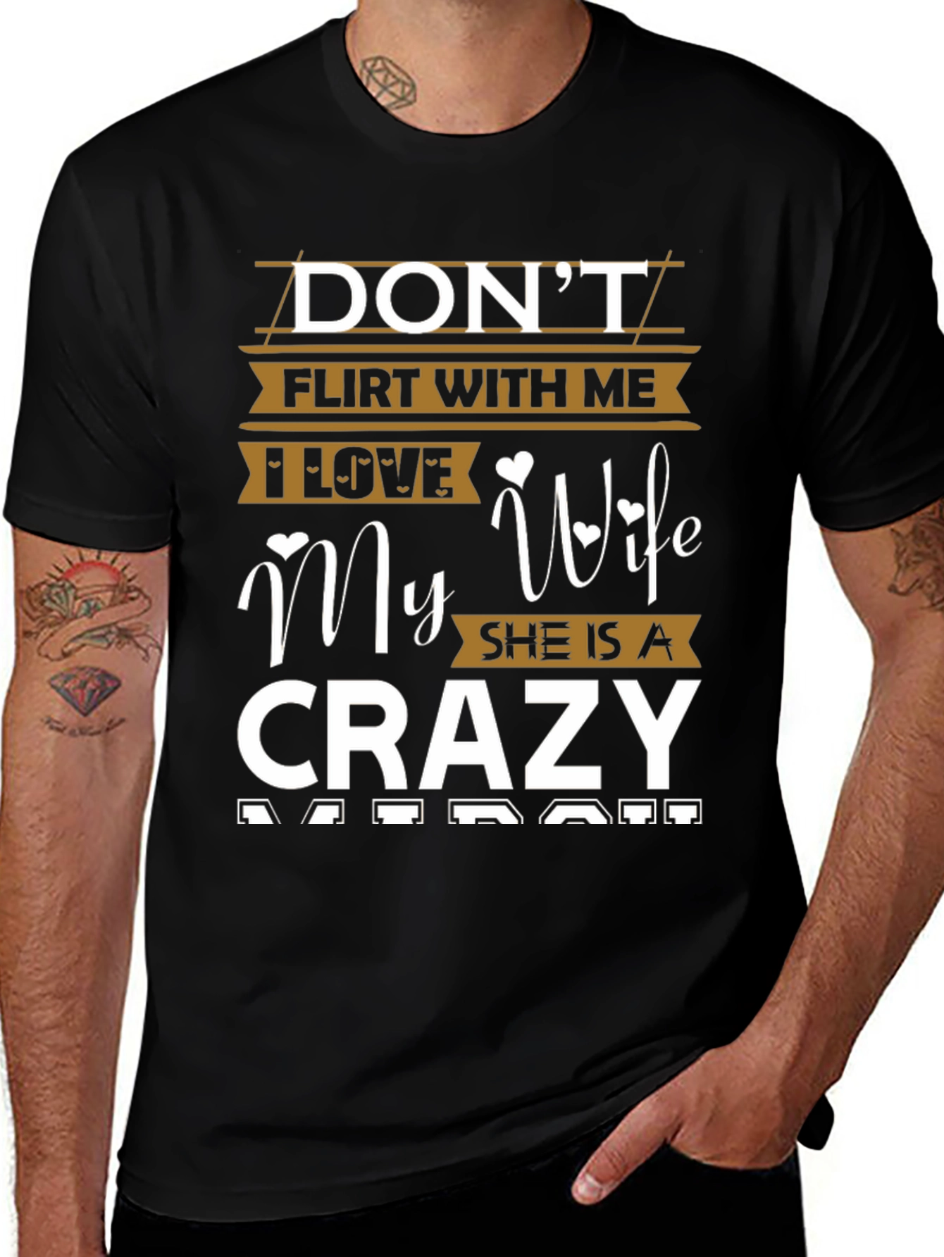 Dont Flirt With Me Crazy Wife T-Shirt
