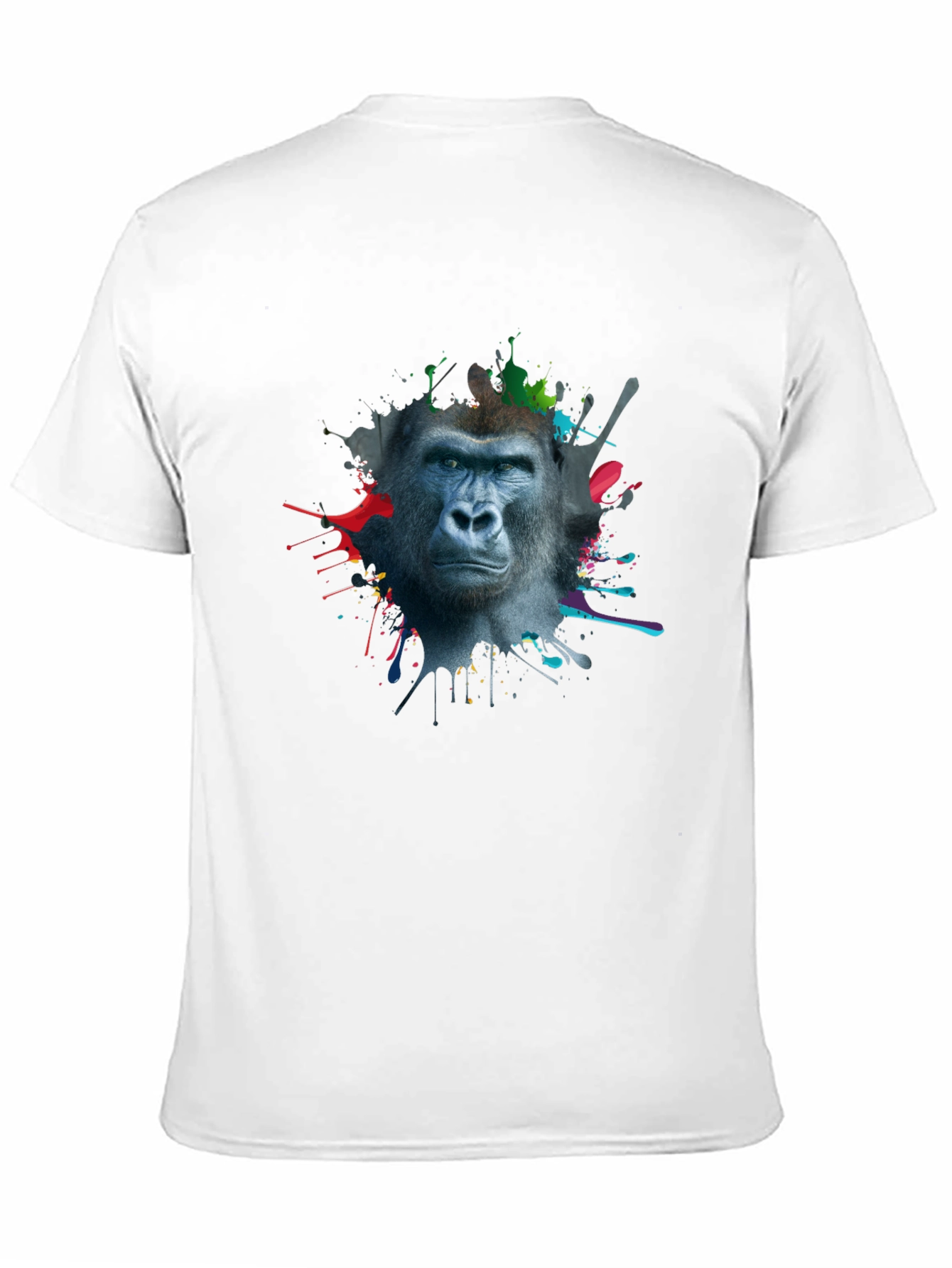 Gorilla Splatter Print Mens Black T-Shirt