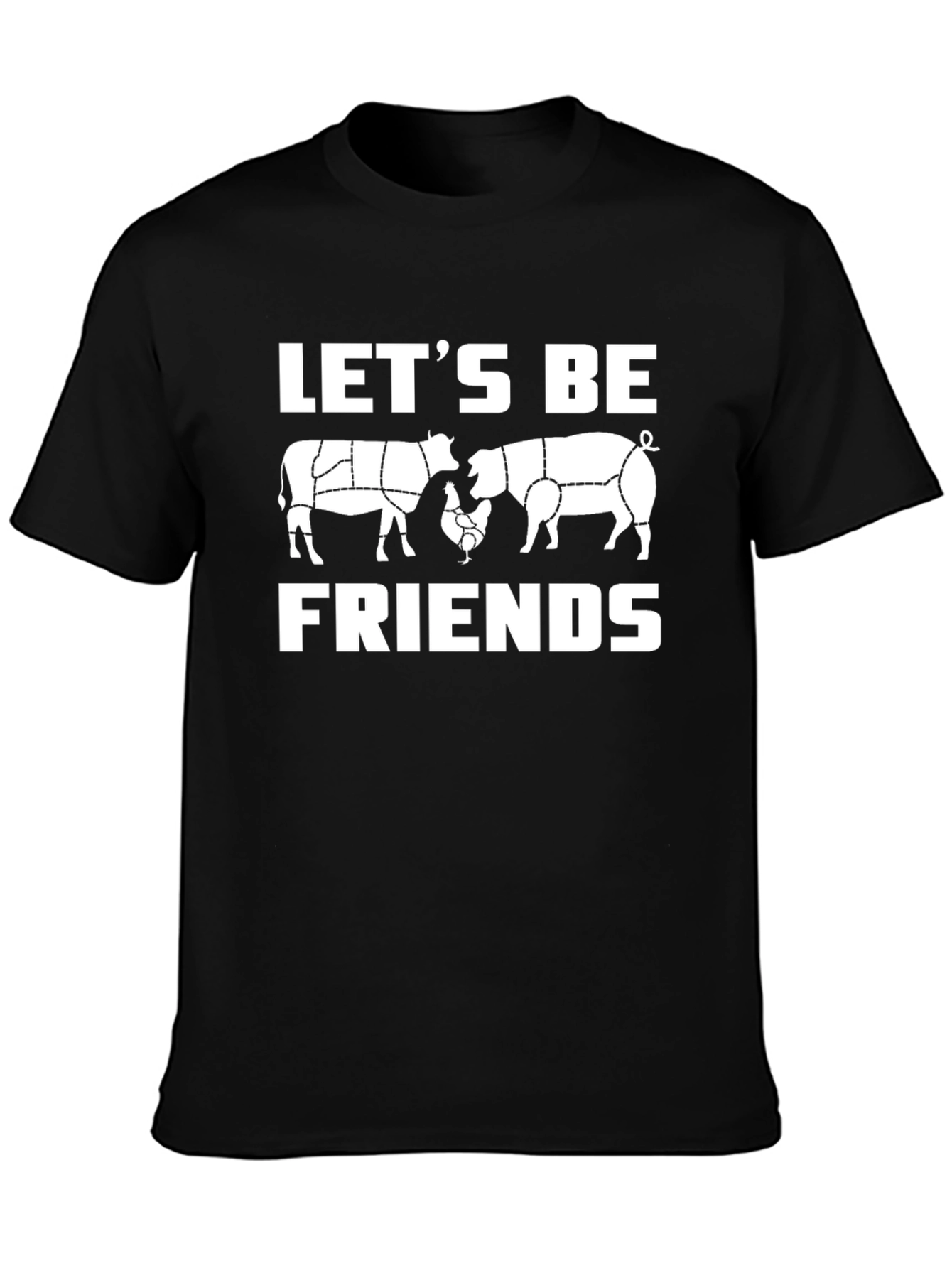 Lets Be Friends T-Shirt - Farm Animals Graphic Tee