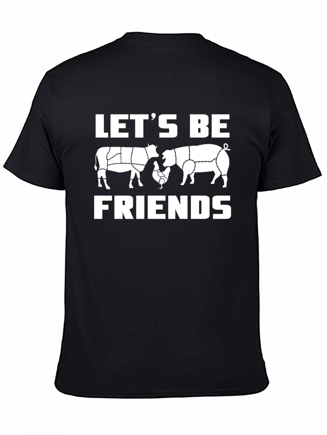 Lets Be Friends T-Shirt - Farm Animals Graphic Tee