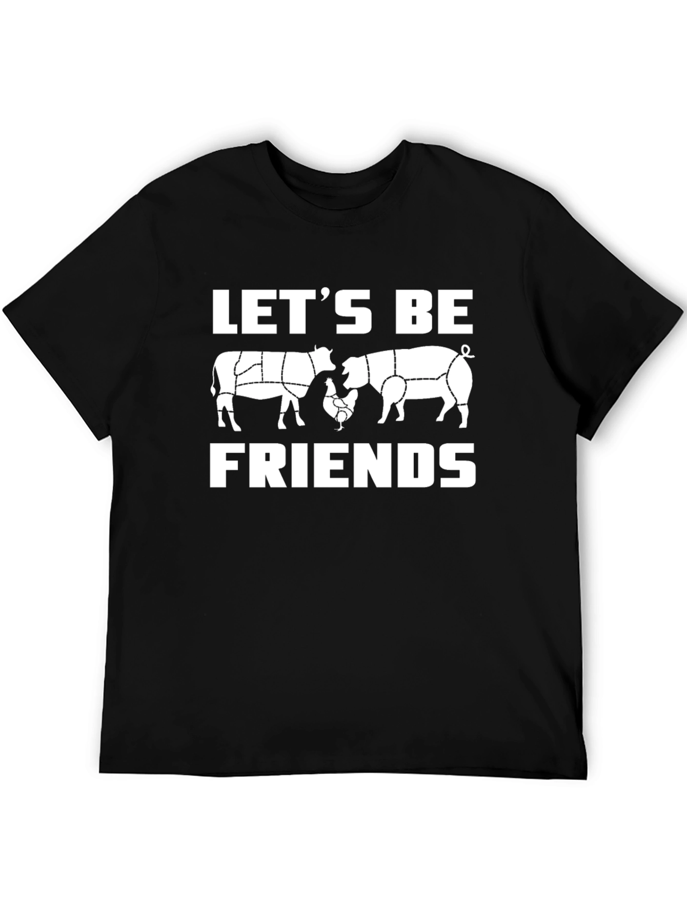 Lets Be Friends T-Shirt - Farm Animals Graphic Tee