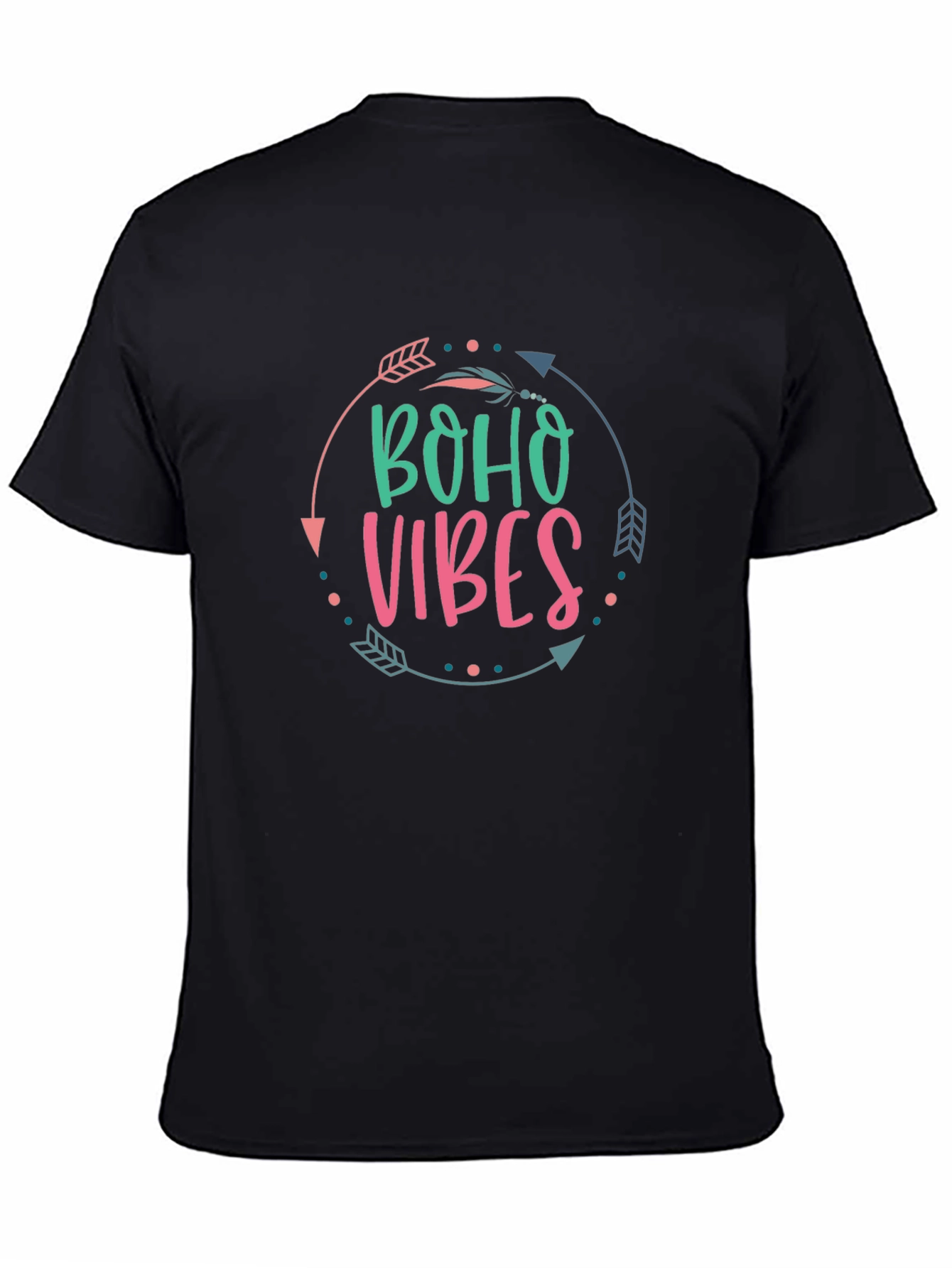 Boho Vibes Graphic Tee - Unisex Black T-Shirt