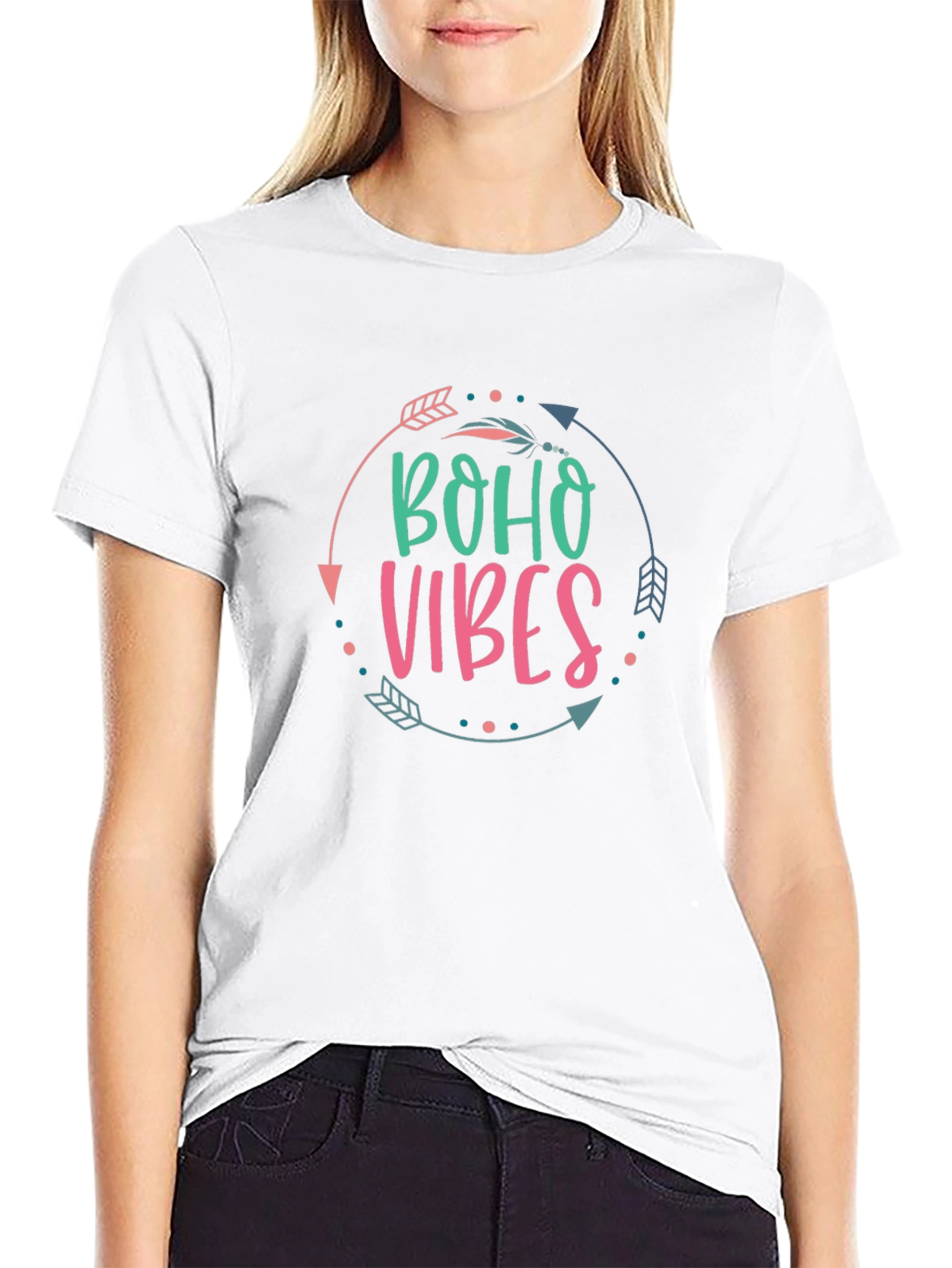 Boho Vibes Graphic Tee - Unisex Black T-Shirt