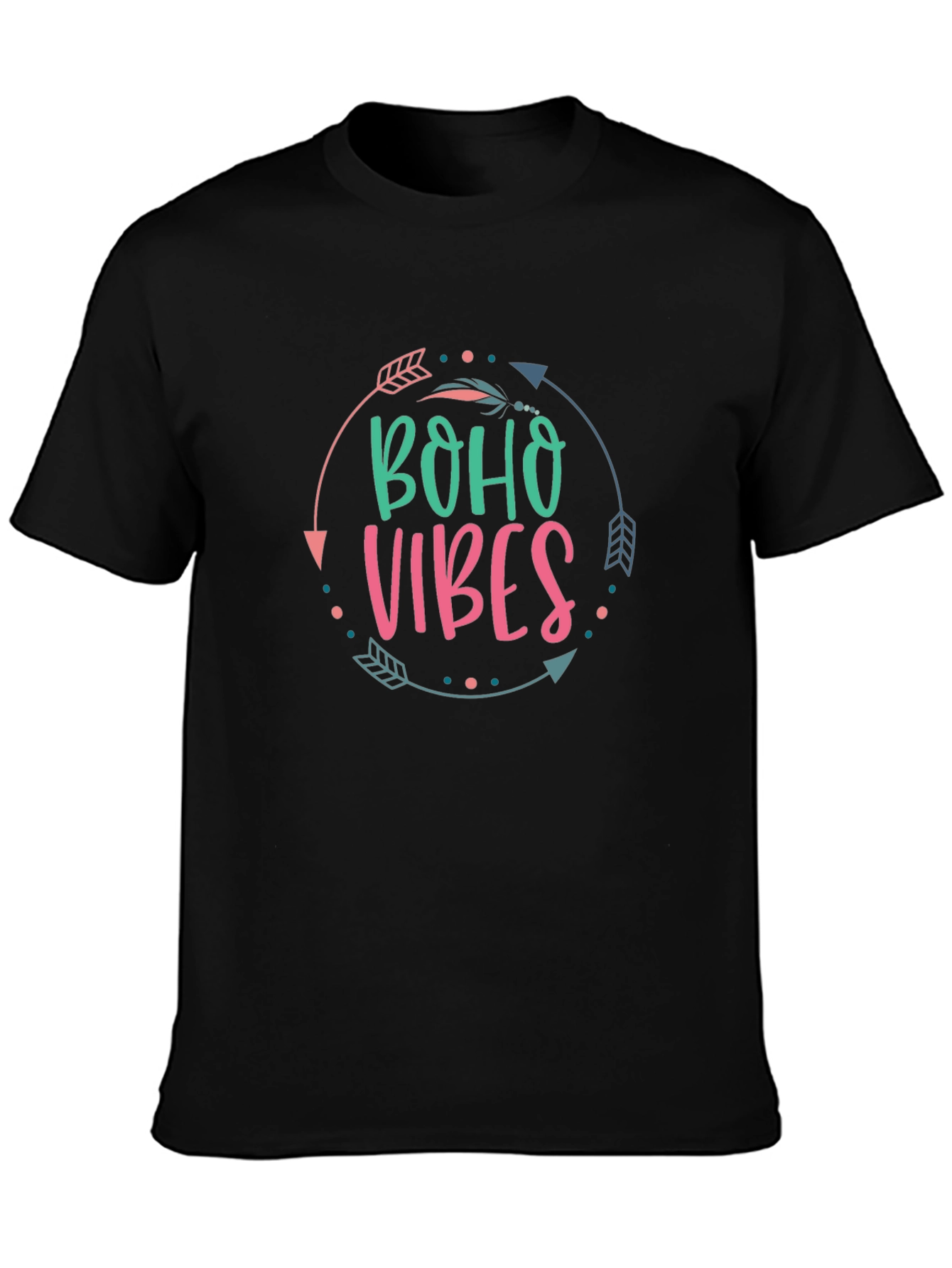 Boho Vibes Graphic Tee - Unisex Black T-Shirt