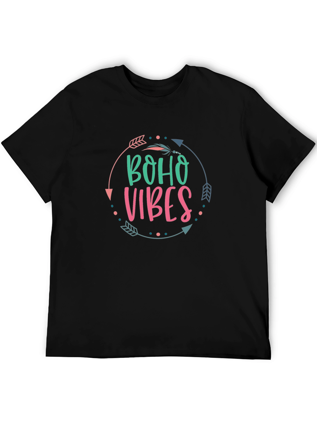 Boho Vibes Graphic Tee - Unisex Black T-Shirt